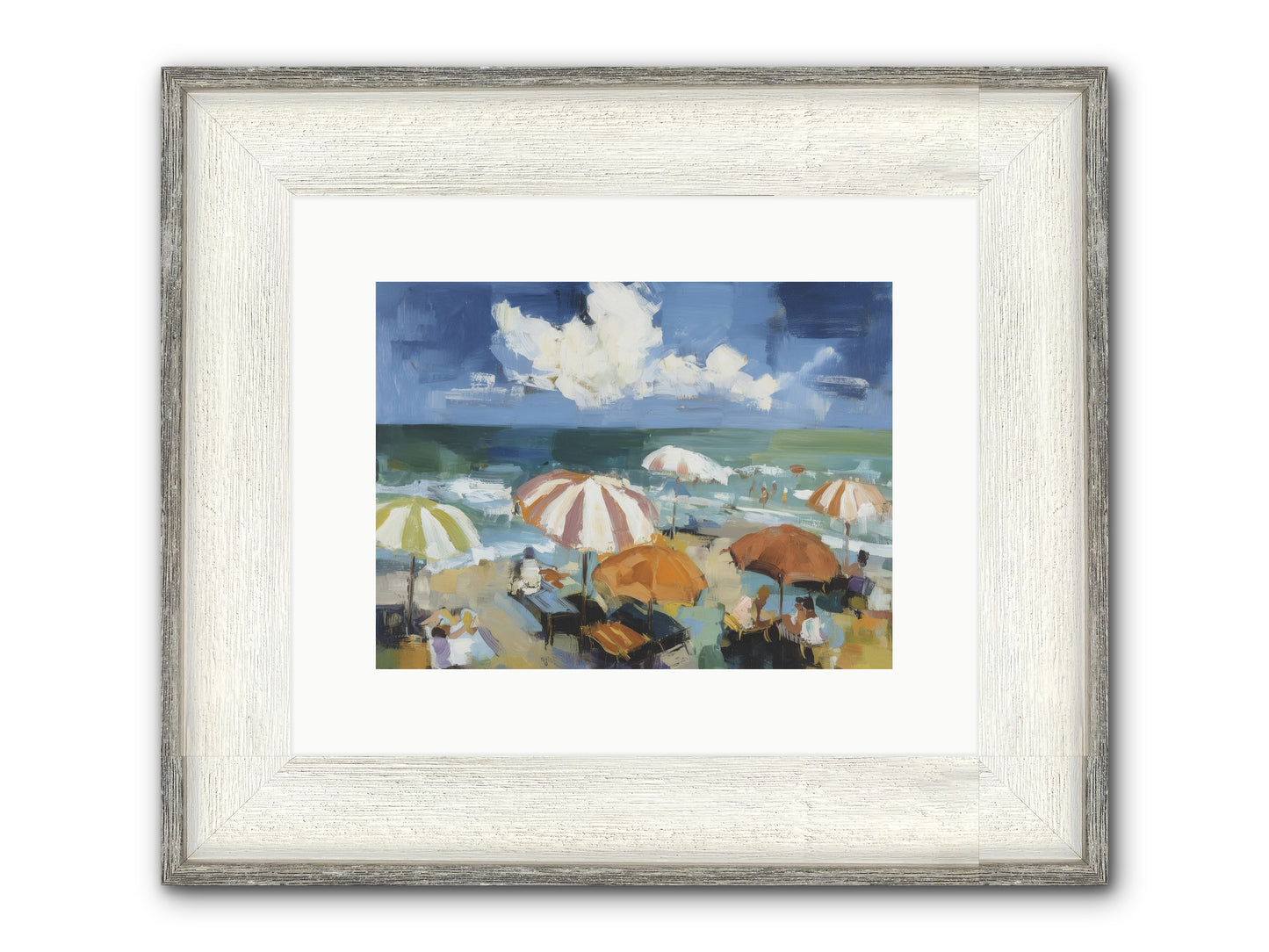 Over Mediterranean Blue Framed Print - Driftwood White 12x9