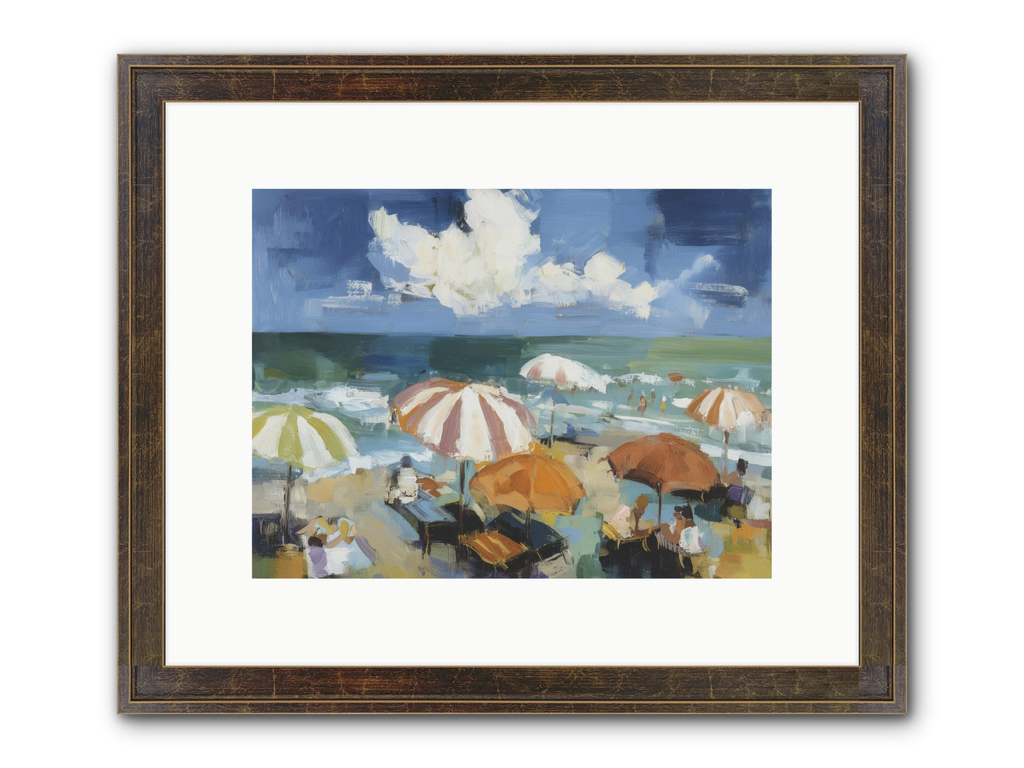 Over Mediterranean Blue Framed Print - Slimwoods Black/Gold 12x9