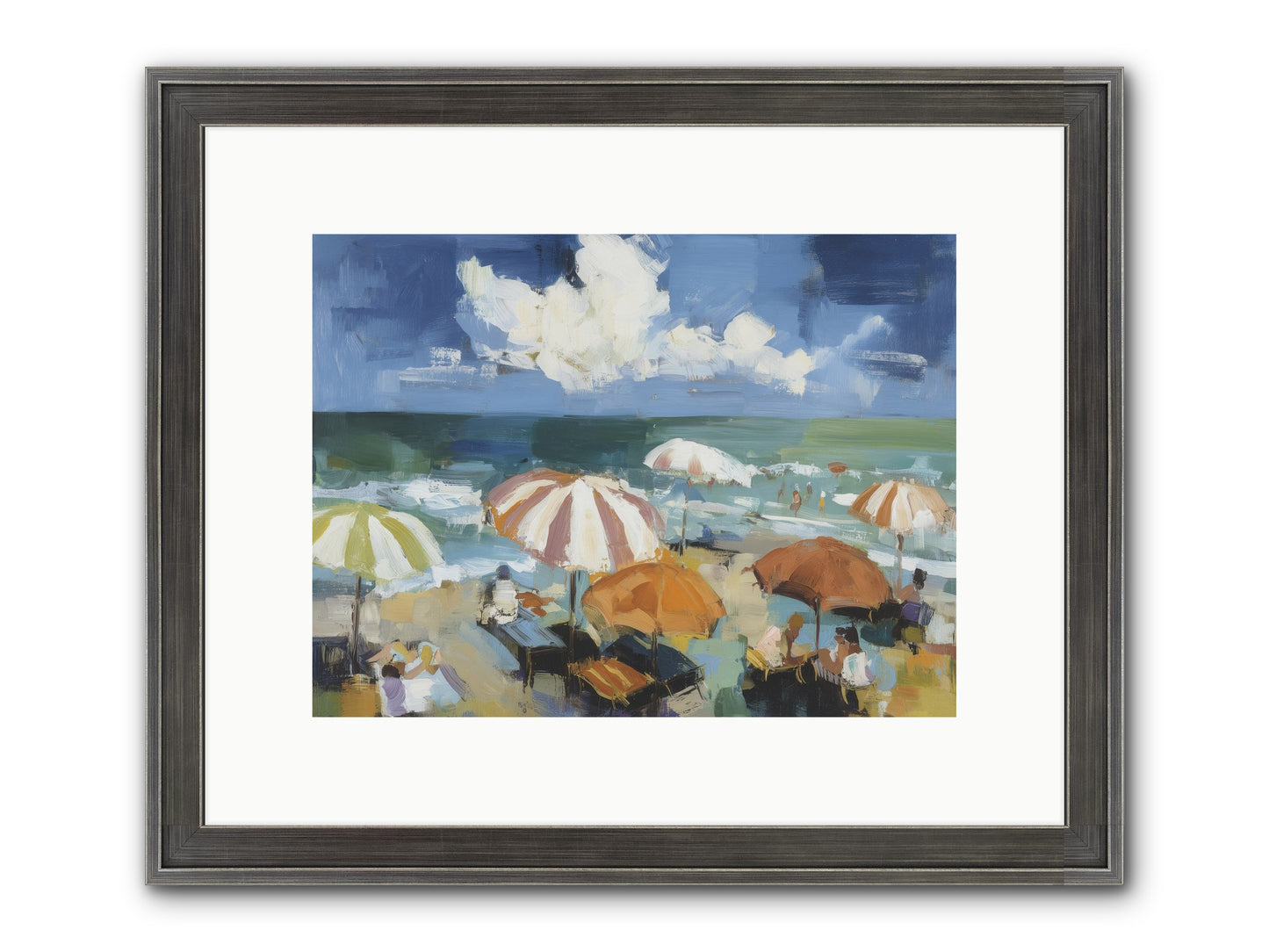 Over Mediterranean Blue Framed Print - Slimwoods Black/Silver 12x9