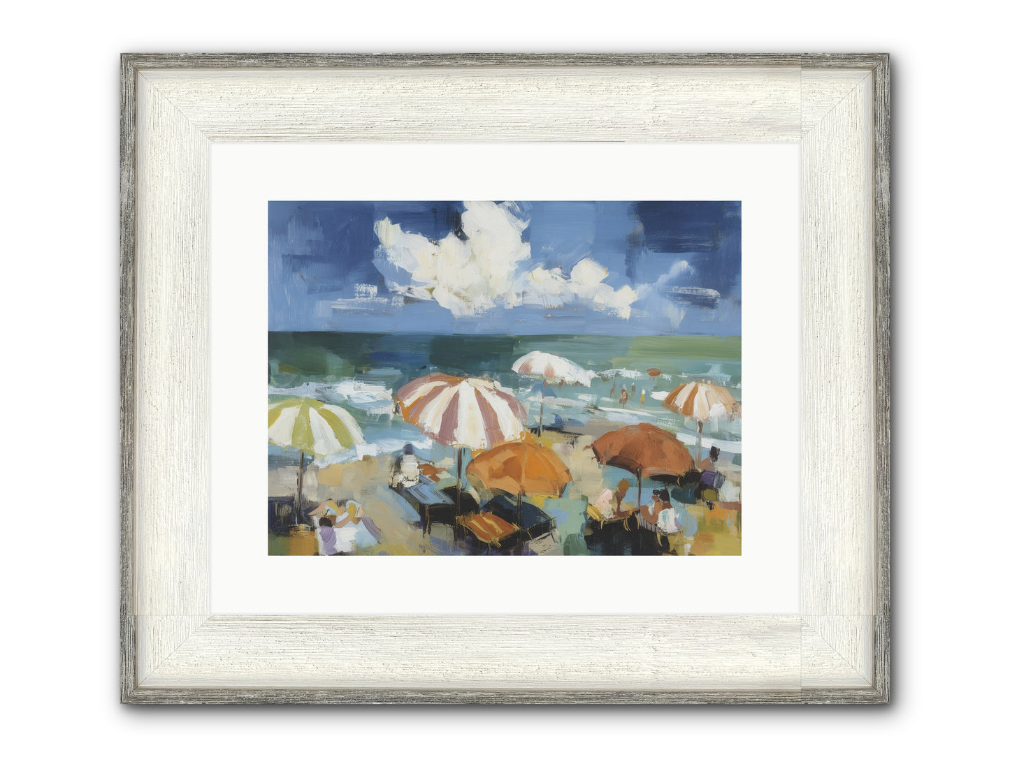 Over Mediterranean Blue Framed Print - Driftwood White 16x12