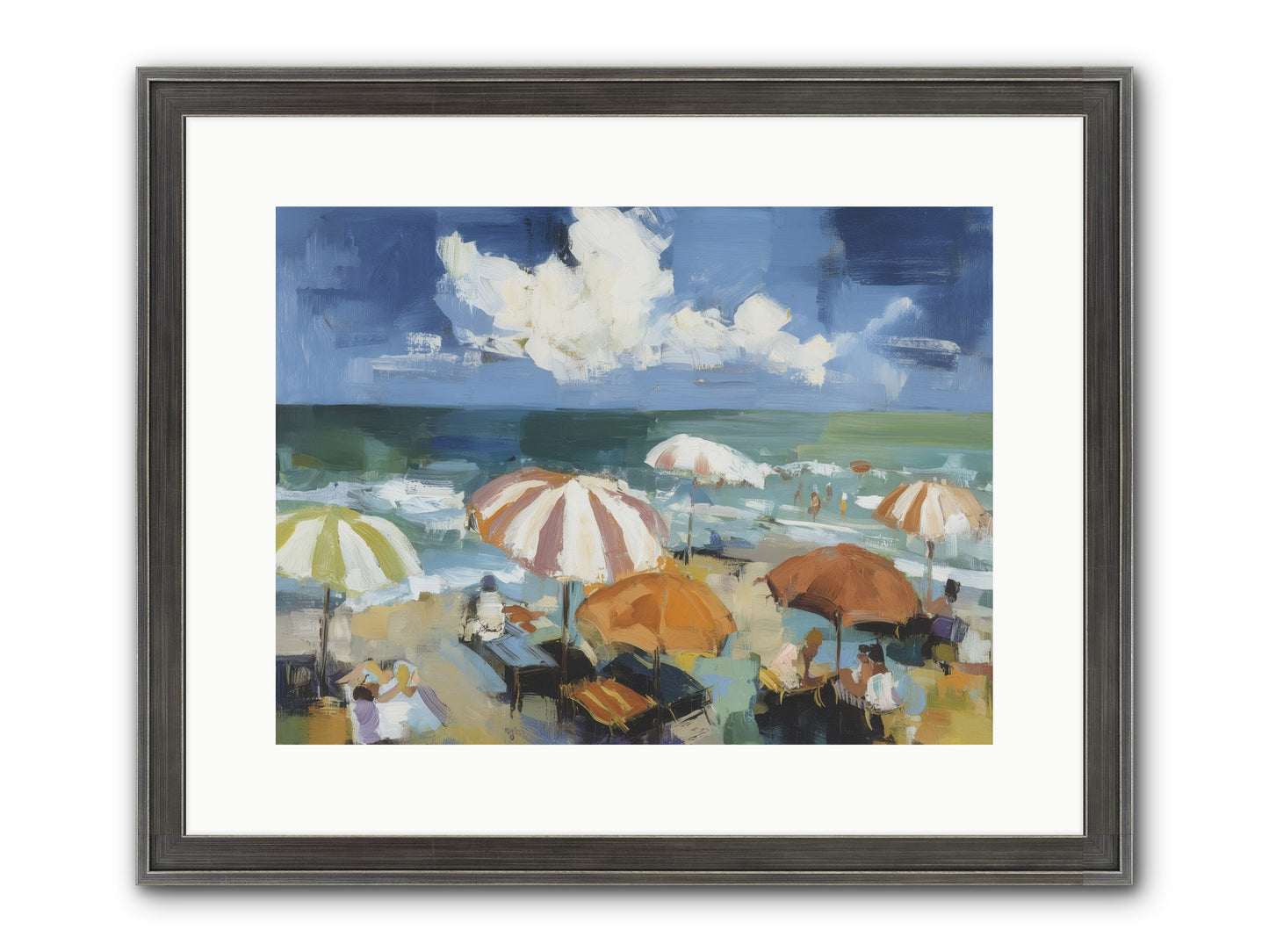 Over Mediterranean Blue Framed Print - Slimwoods Black/Silver 16x12
