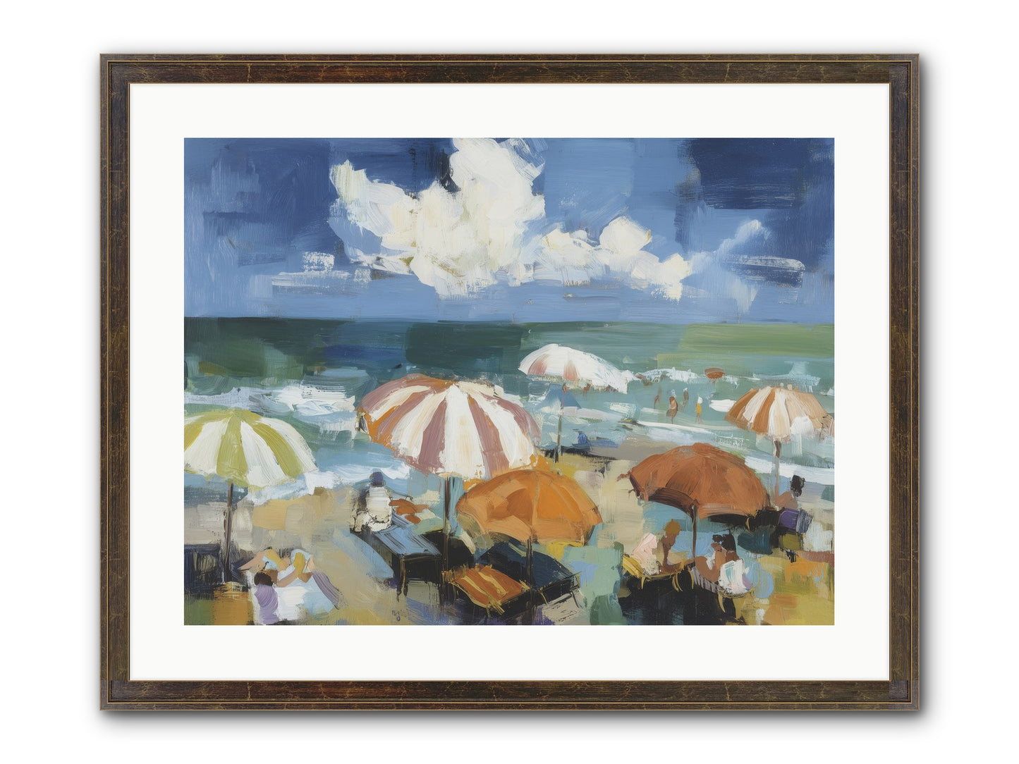 Over Mediterranean Blue Framed Print - Slimwoods Black/Gold 24x18