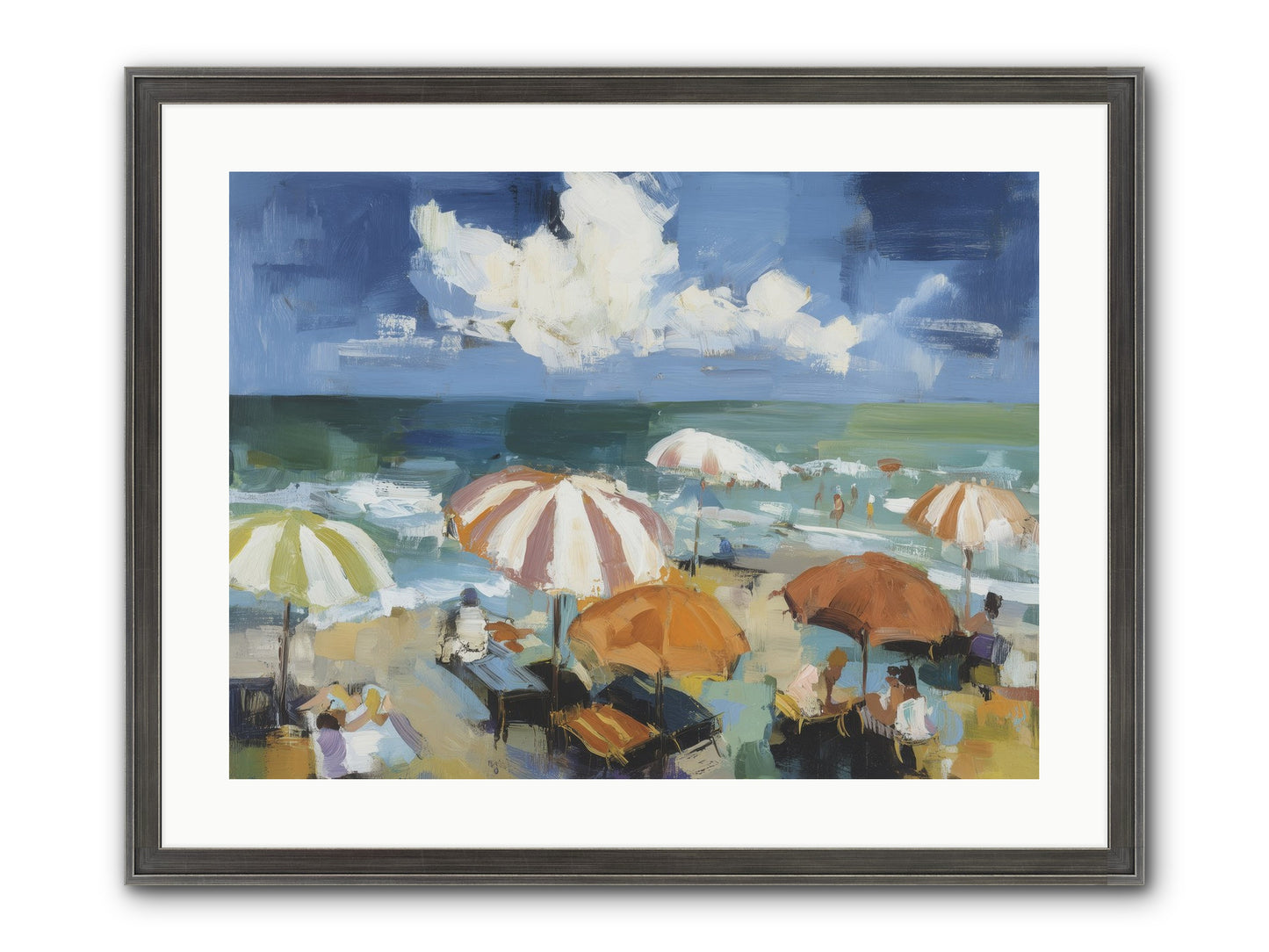 Over Mediterranean Blue Framed Print - Slimwoods Black/Silver 24x18