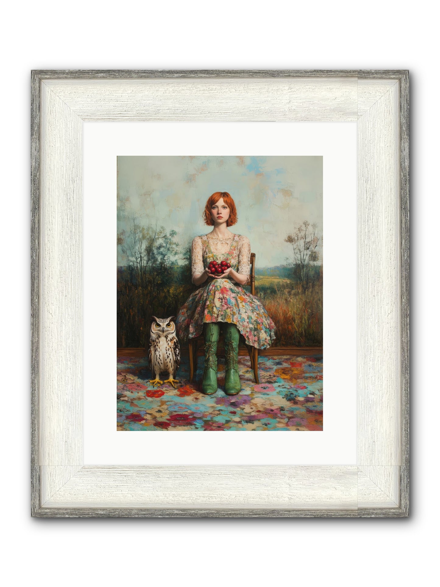 Owl Keeper's Solitude Framed Print - Driftwood White 12x16