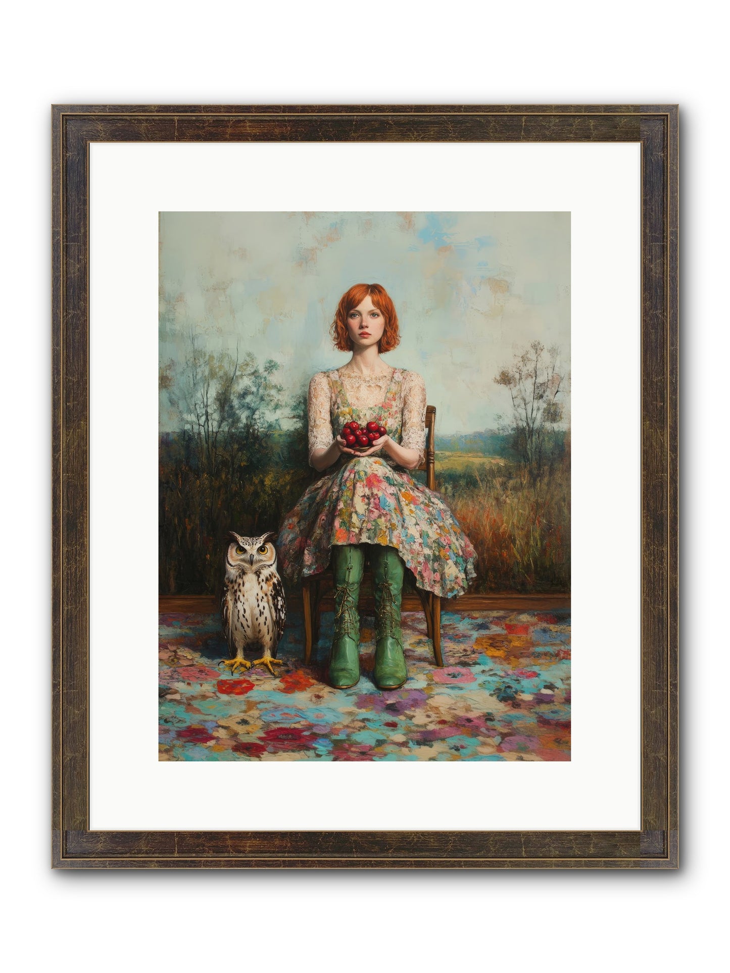 Owl Keeper's Solitude Framed Print - Slimwoods Black/Gold 12x16