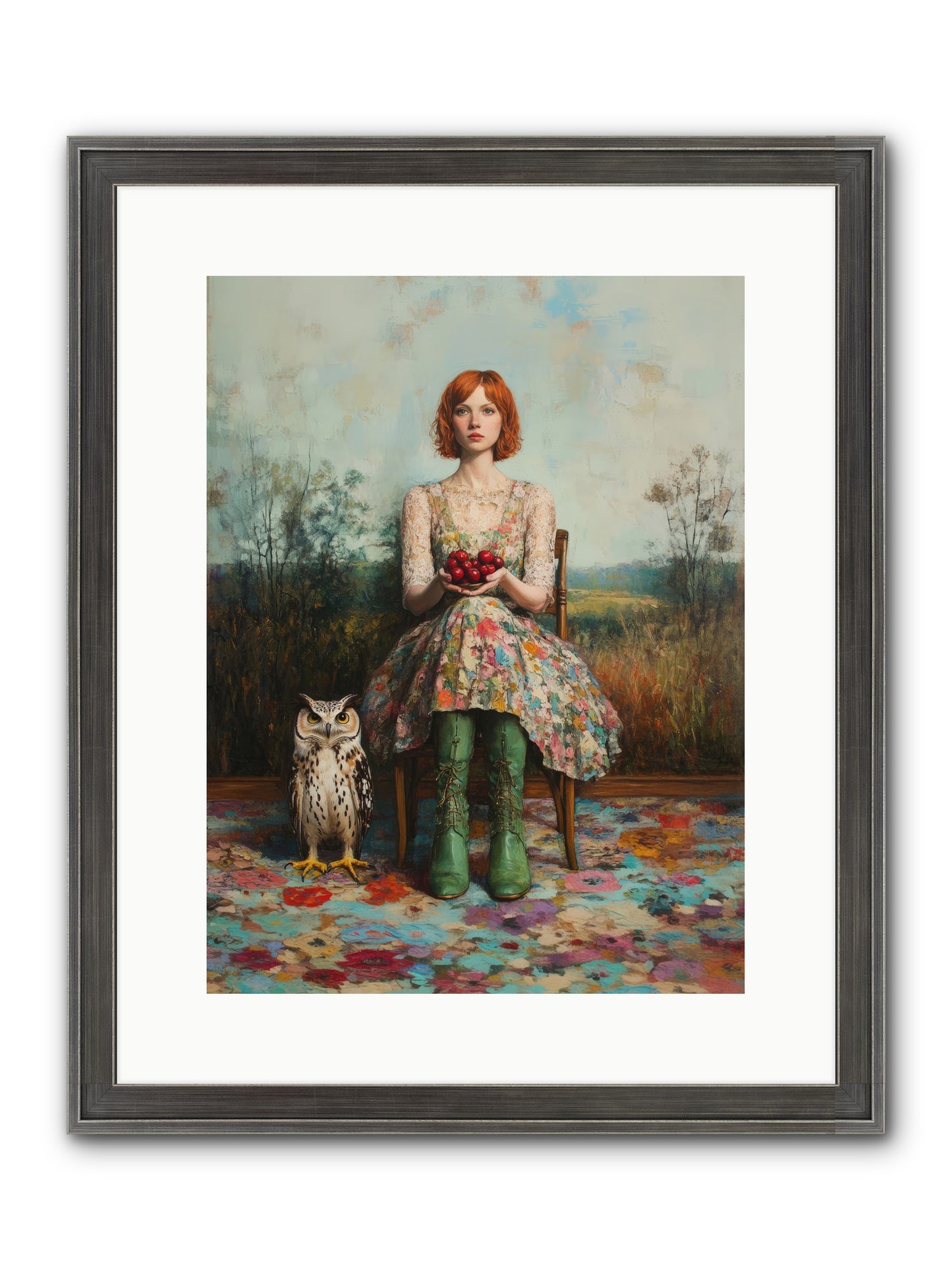 Owl Keeper's Solitude Framed Print - Slimwoods Black/Silver 12x16