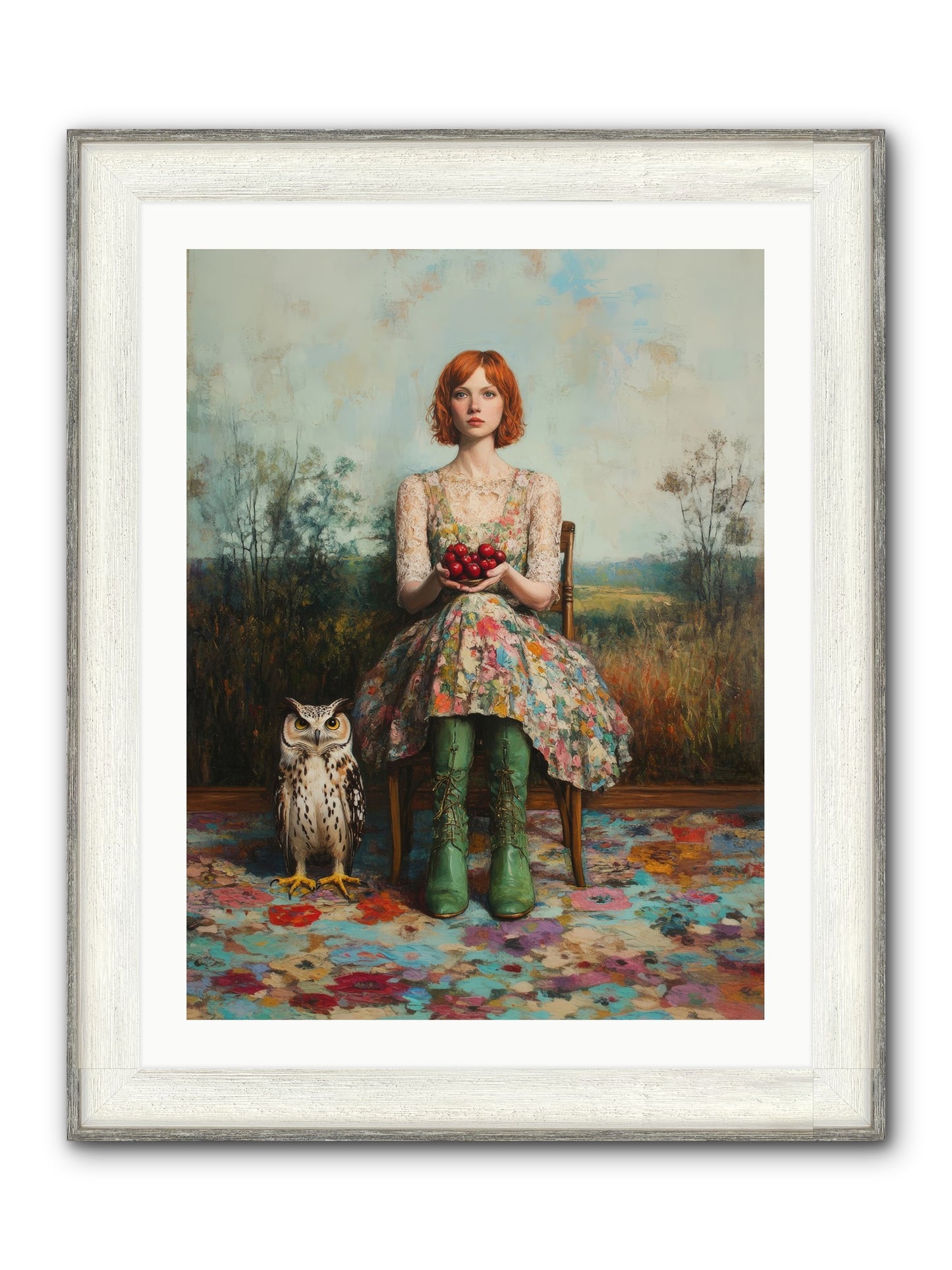 Owl Keeper's Solitude Framed Print - Driftwood White 24x32