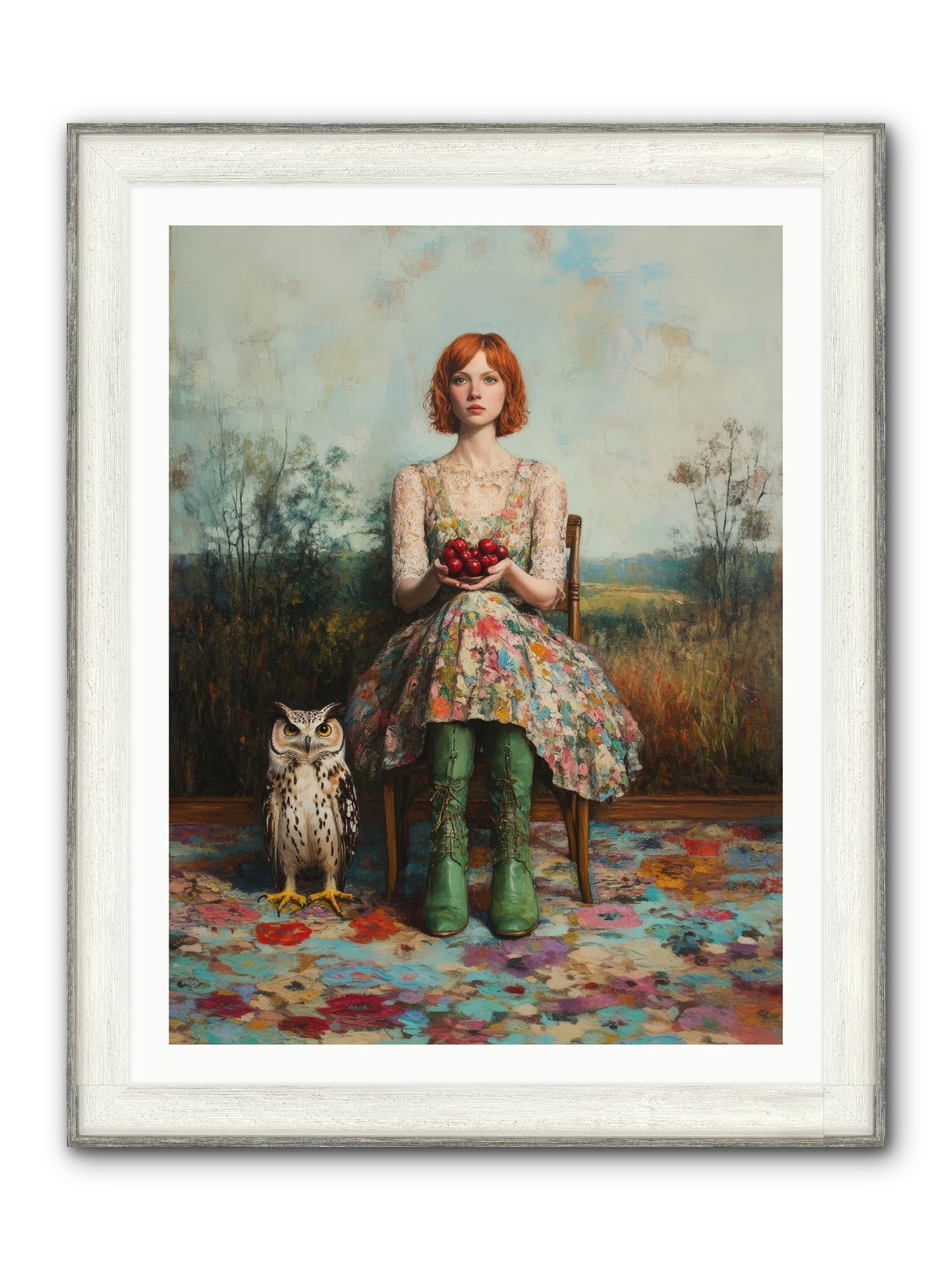 Owl Keeper's Solitude Framed Print - Driftwood White 30x40