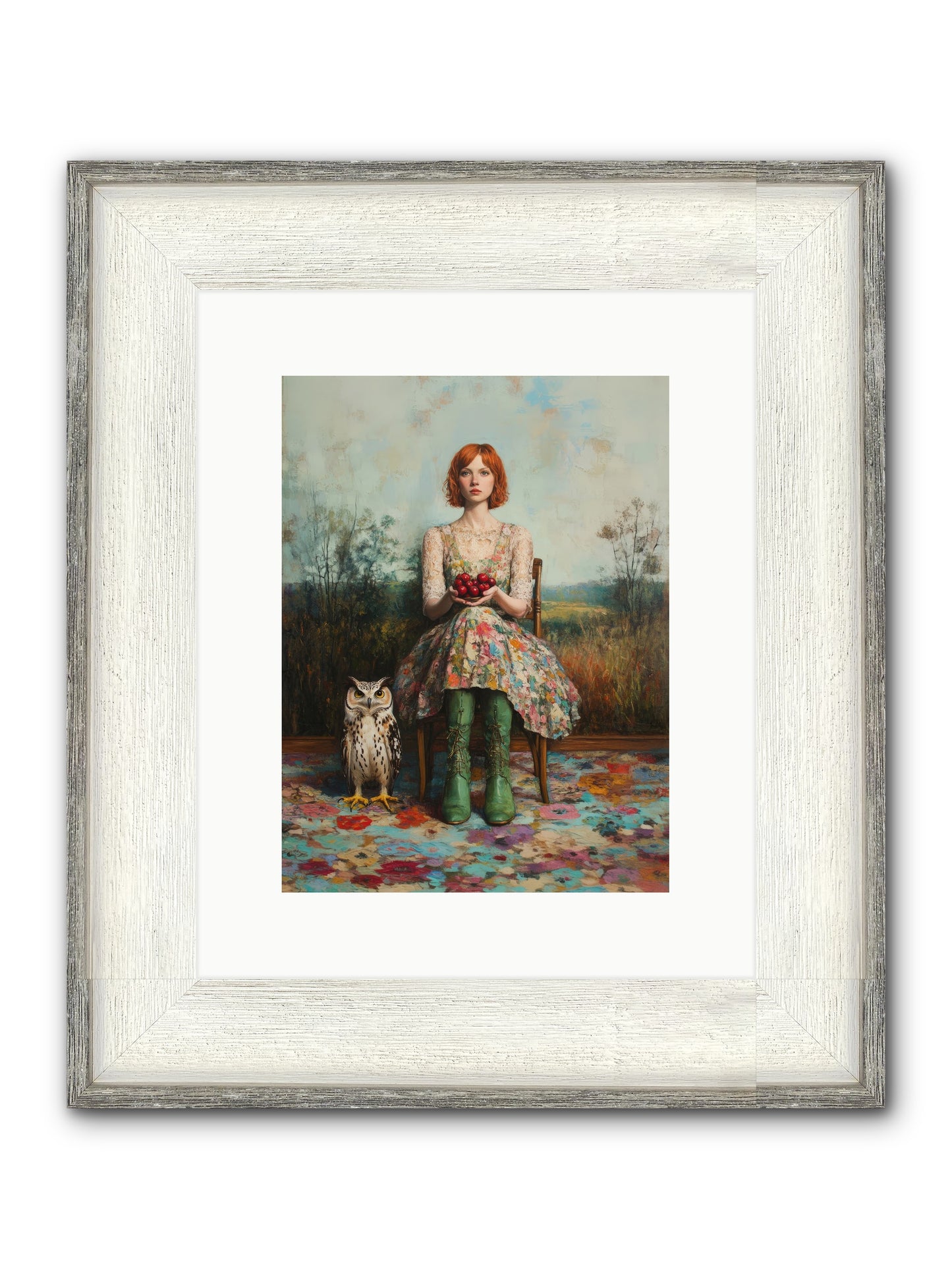 Owl Keeper's Solitude Framed Print - Driftwood White 9x12