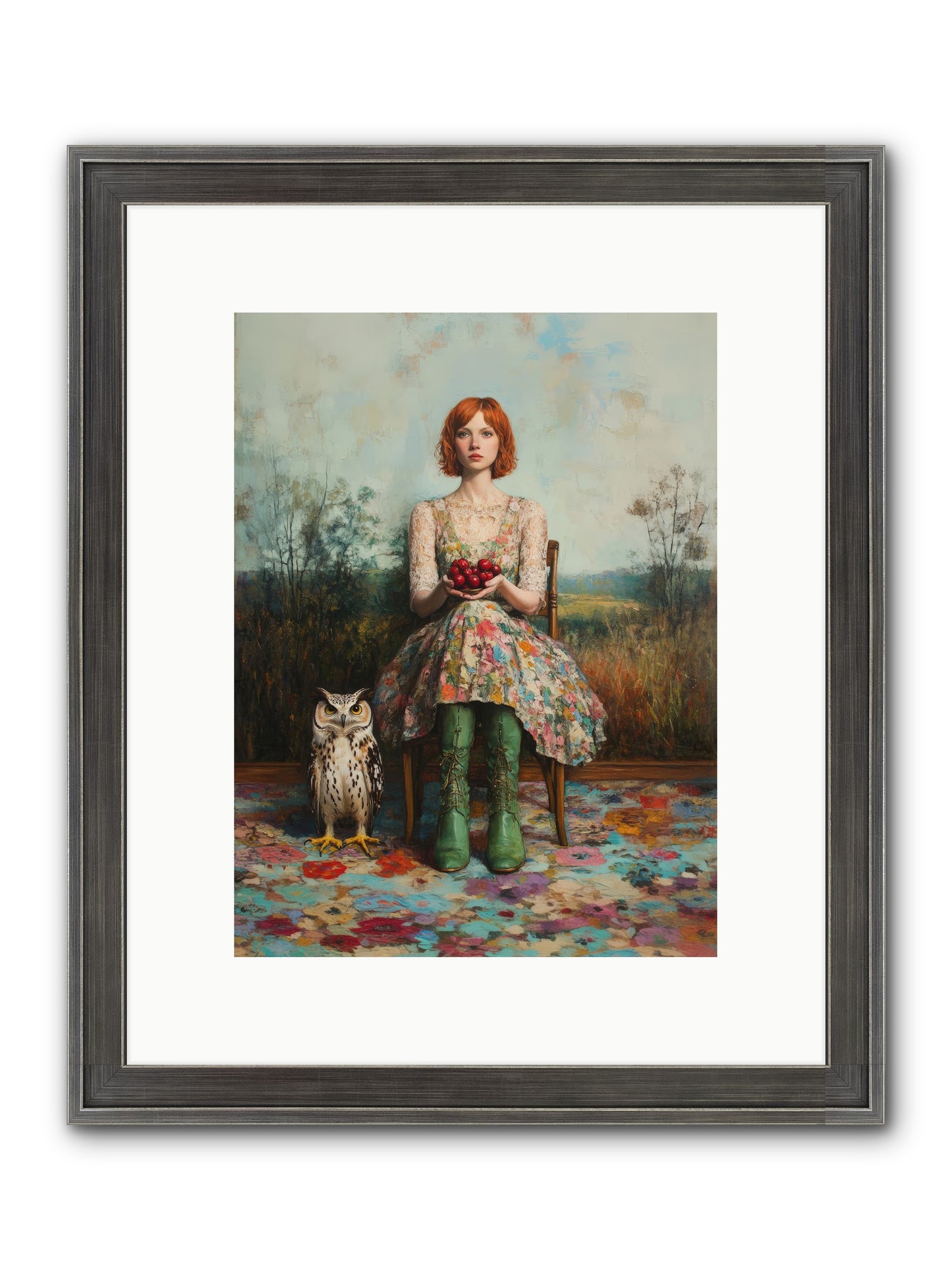 Owl Keeper's Solitude Framed Print - Slimwoods Black/Silver 9x12