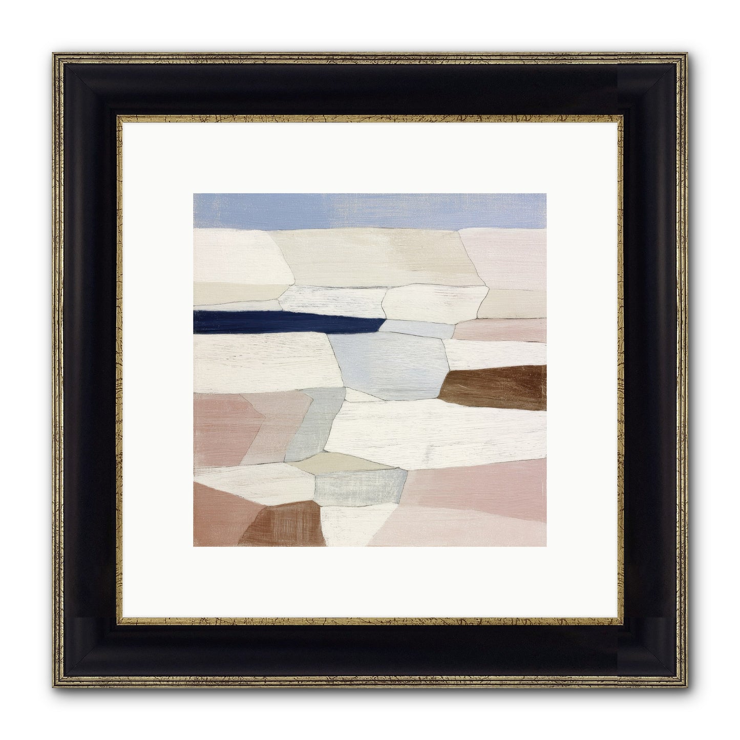 Oyster Framed Print - Black & Gold 10x10