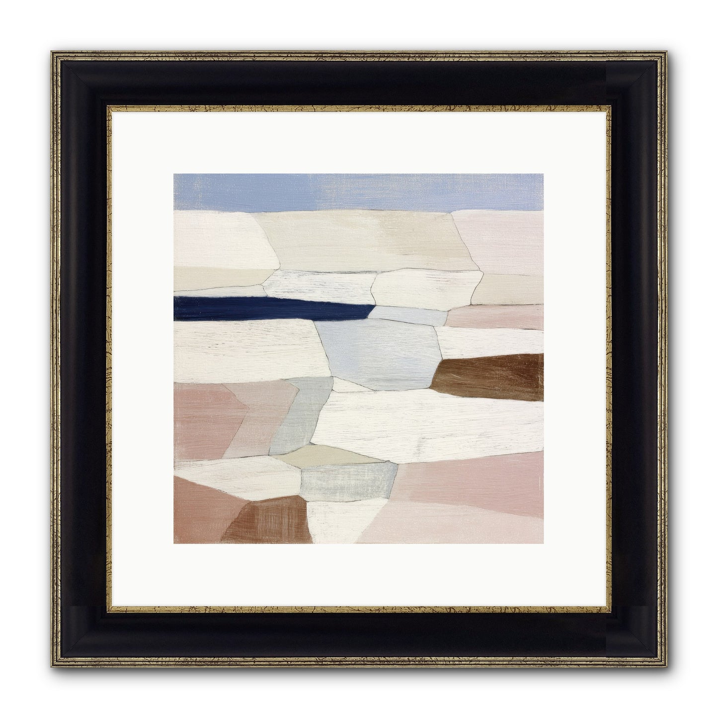 Oyster Framed Print - Black & Gold 12x12