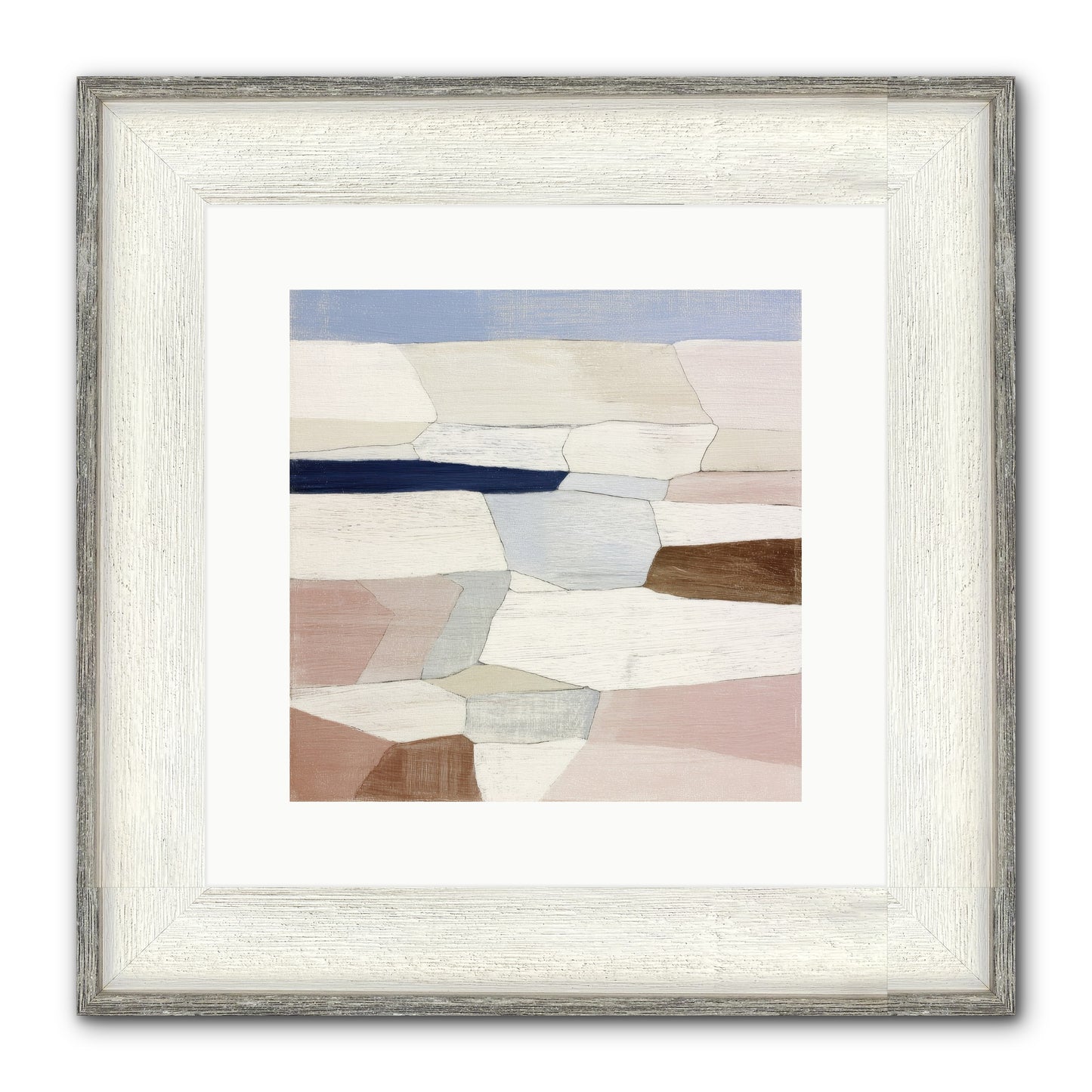 Oyster Framed Print - Driftwood White 12x12