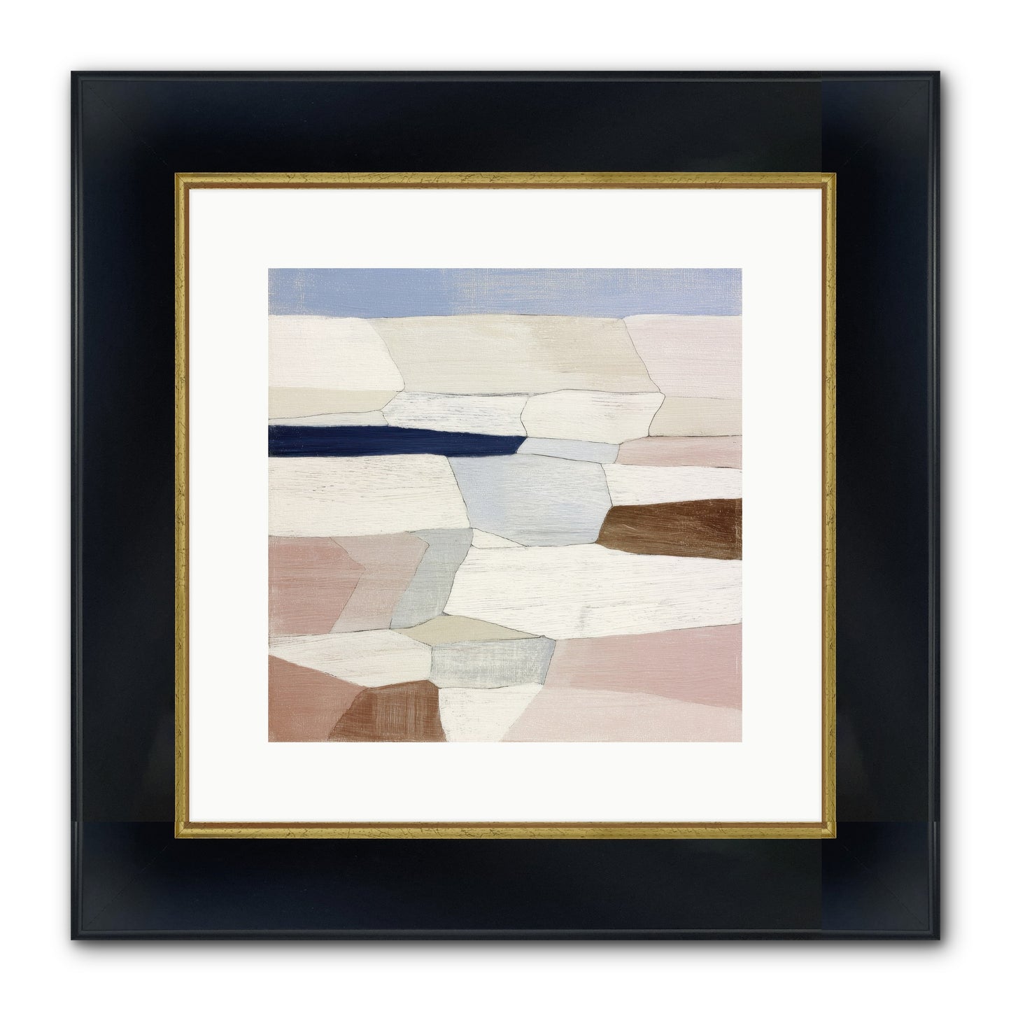 Oyster Framed Print - Wide Black w/Gold 12x12
