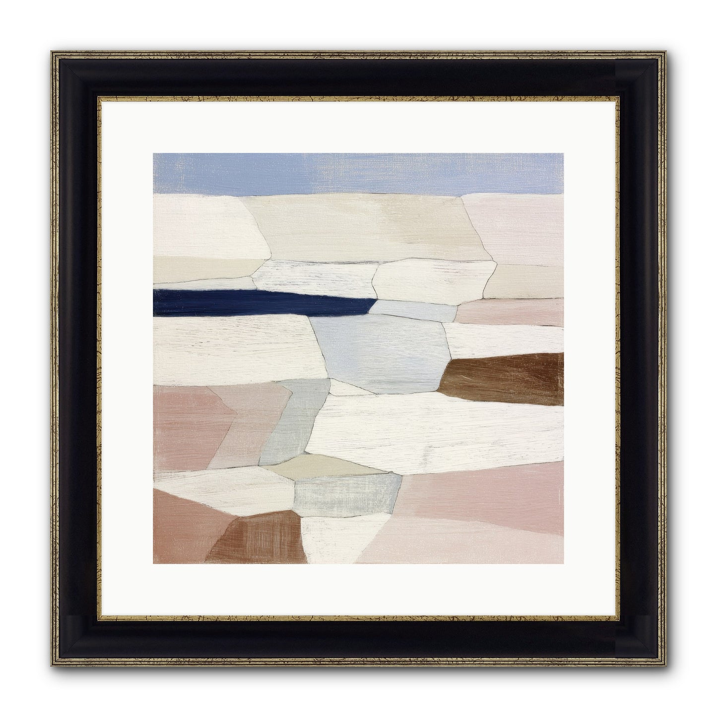 Oyster Framed Print - Black & Gold 16x16