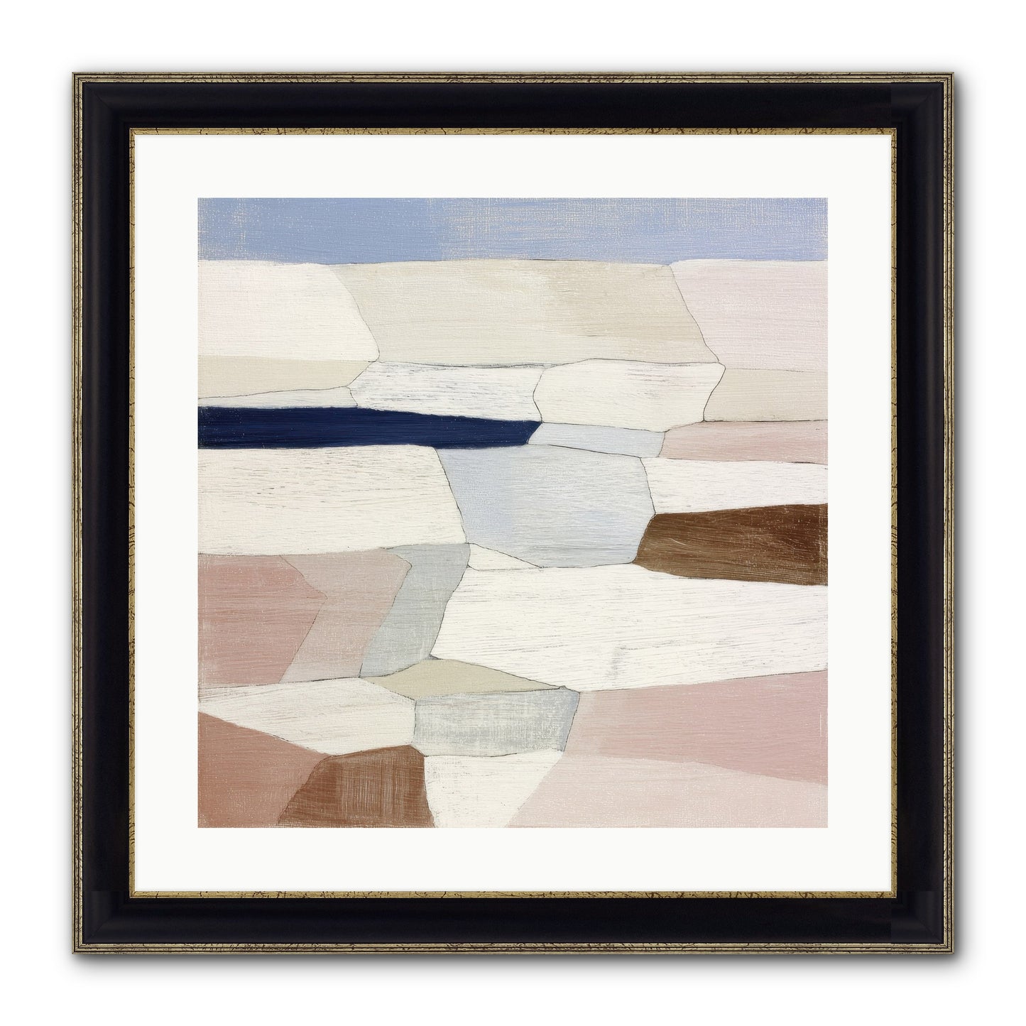 Oyster Framed Print - Black & Gold 20x20