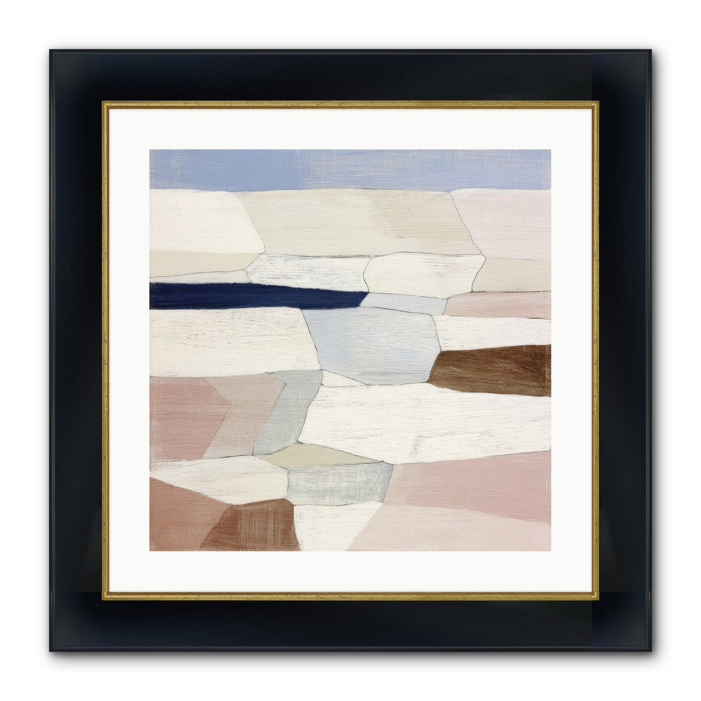 Oyster Framed Print - Wide Black w/Gold 20x20