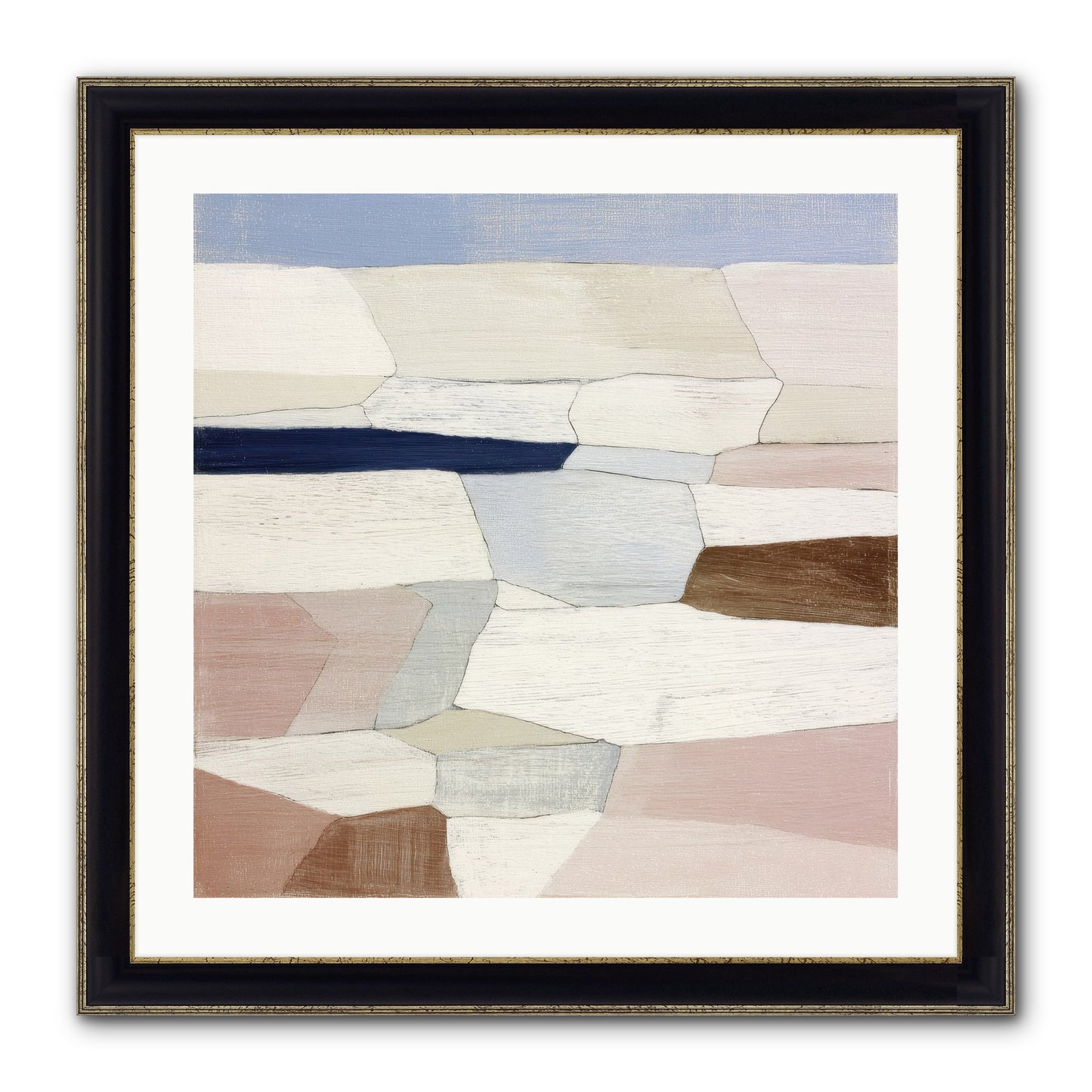 Oyster Framed Print - Black & Gold 24x24