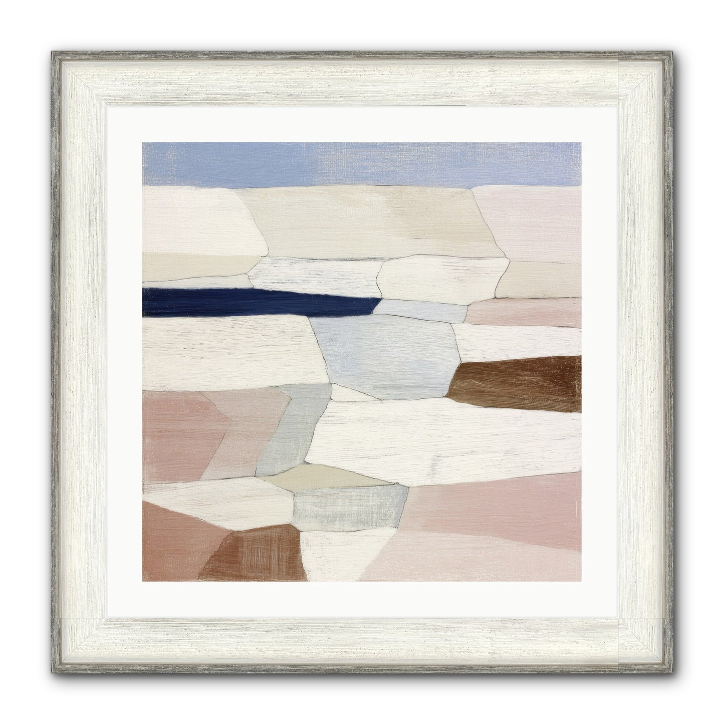 Oyster Framed Print - Driftwood White 24x24