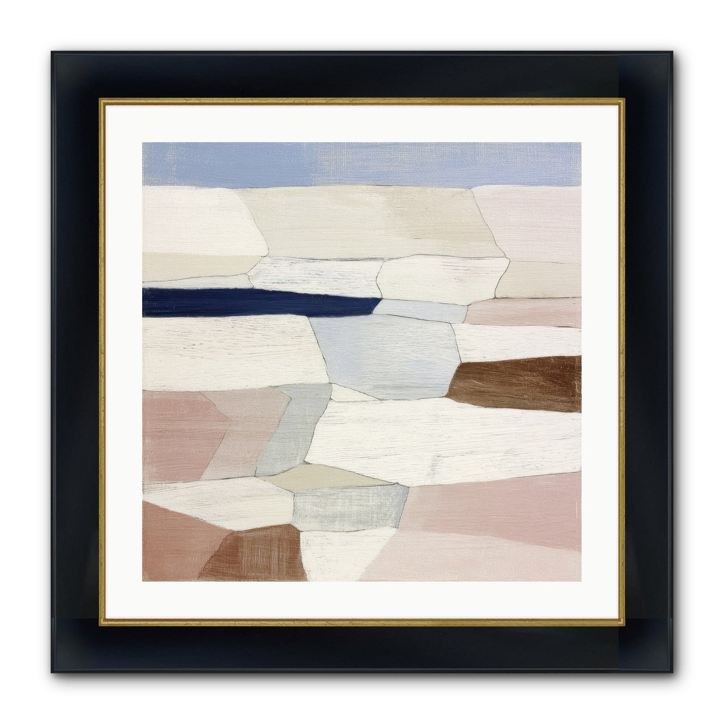 Oyster Framed Print - Wide Black w/Gold 24x24