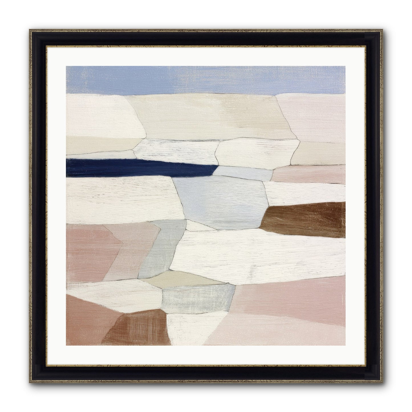 Oyster Framed Print - Black & Gold 30x30