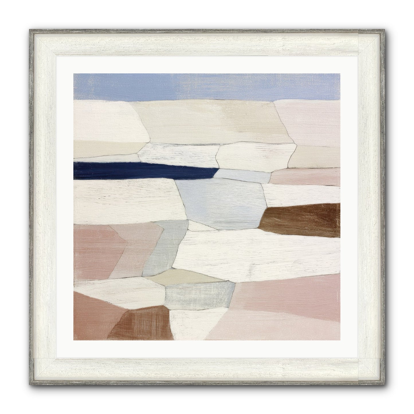 Oyster Framed Print - Driftwood White 30x30