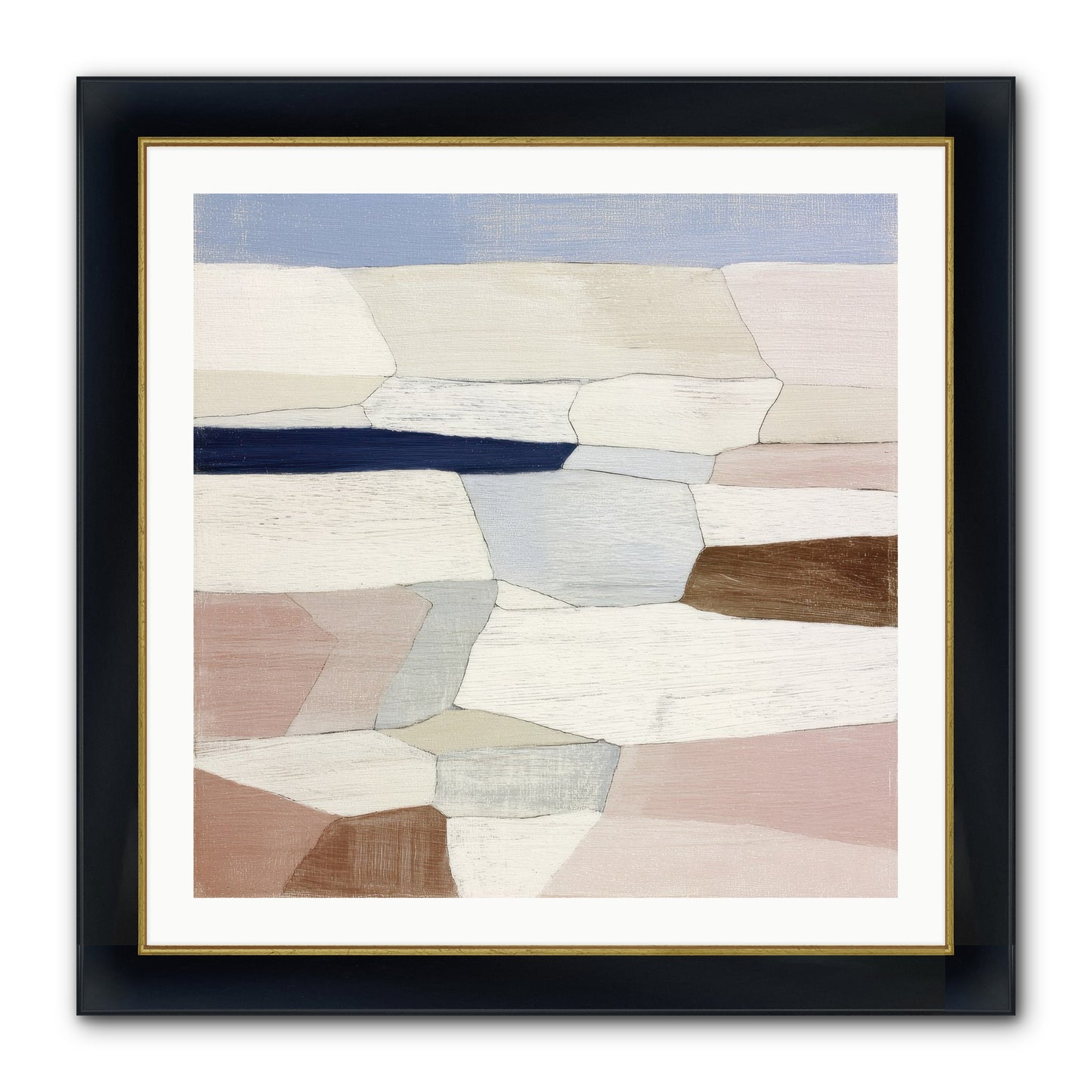 Oyster Framed Print - Wide Black w/Gold 30x30