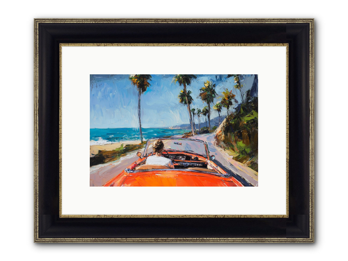 Pacific Coast Dreaming Framed Print - Black & Gold 12x8