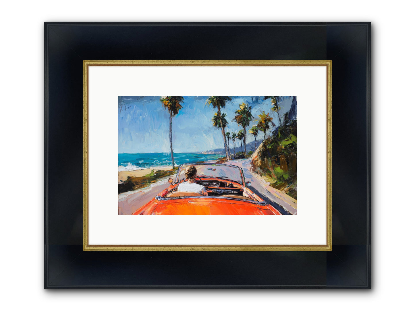 Pacific Coast Dreaming Framed Print - Wide Black w/Gold 12x8