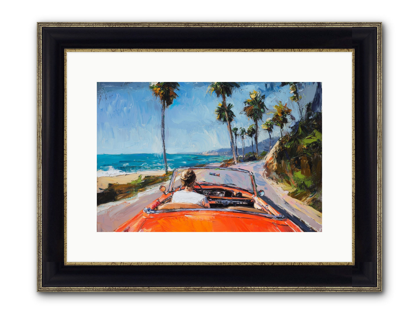 Pacific Coast Dreaming Framed Print - Black & Gold 15x10