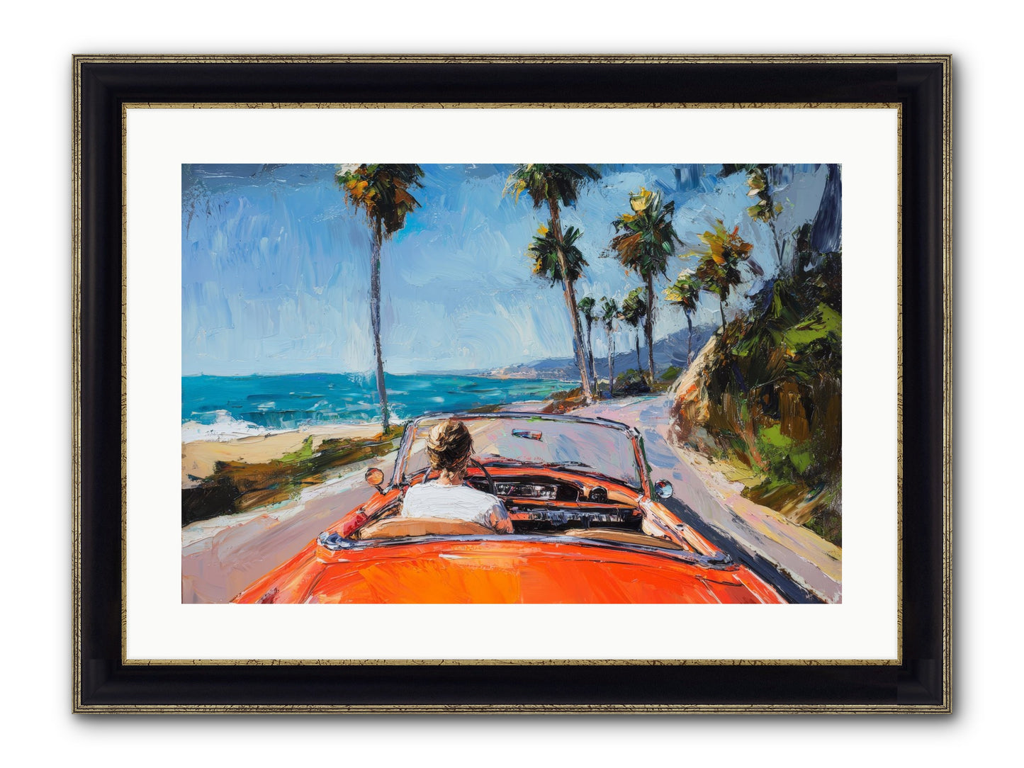 Pacific Coast Dreaming Framed Print - Black & Gold 24x16