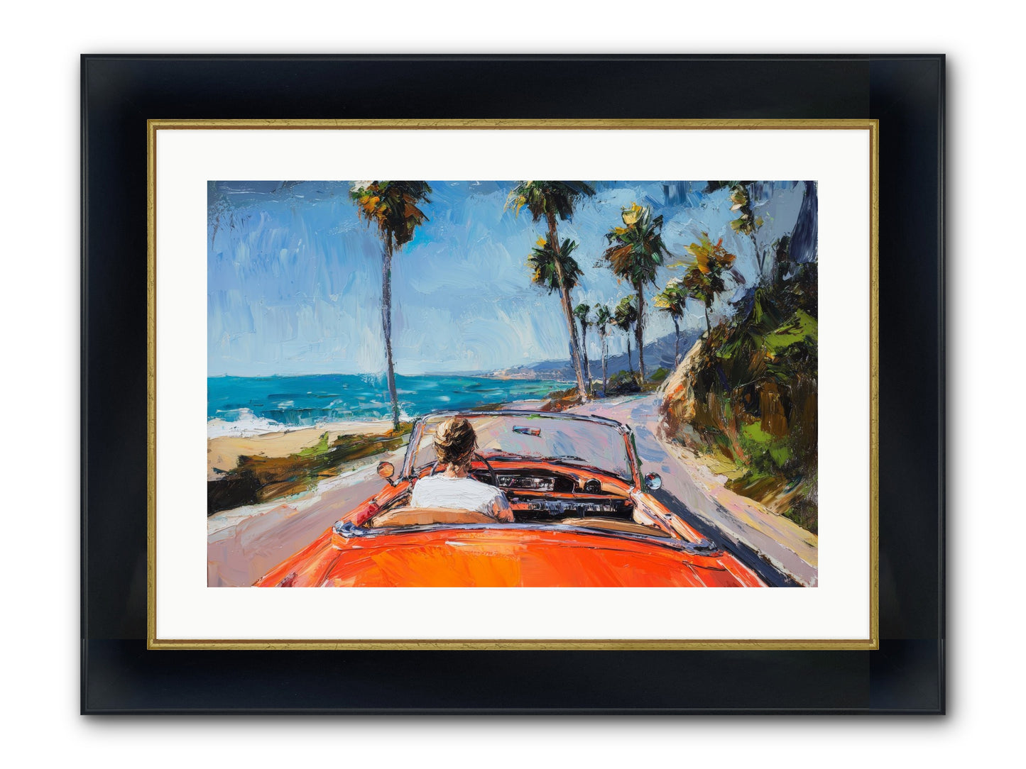 Pacific Coast Dreaming Framed Print - Wide Black w/Gold 24x16