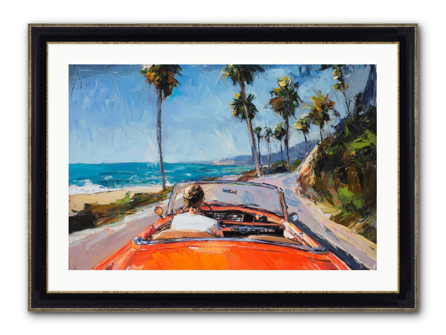 Pacific Coast Dreaming Framed Print - Black & Gold 30x20