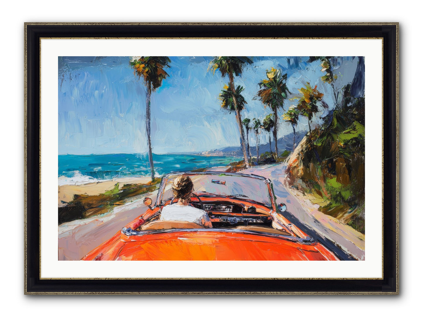 Pacific Coast Dreaming Framed Print - Black & Gold 36x24