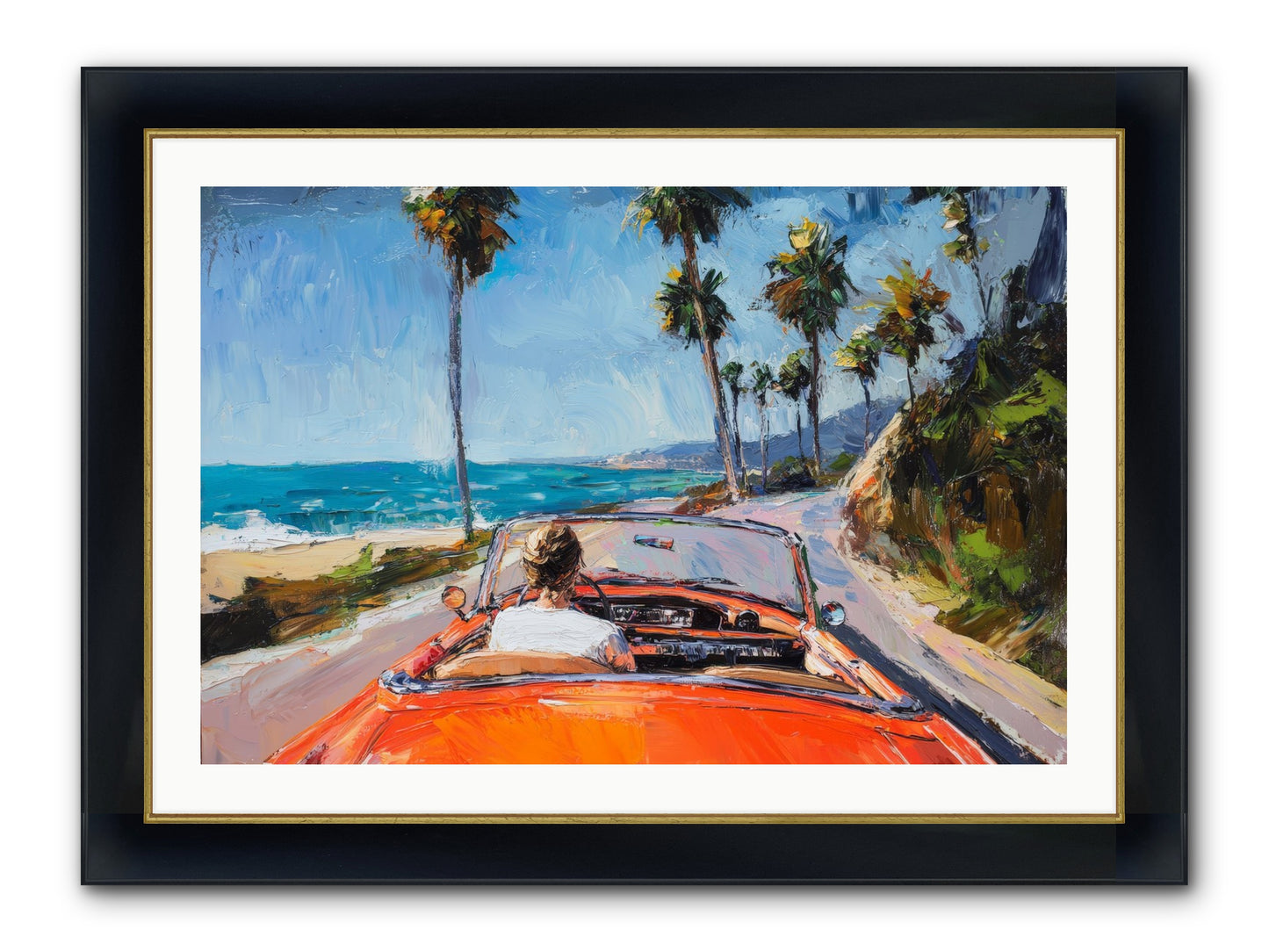 Pacific Coast Dreaming Framed Print - Wide Black w/Gold 36x24