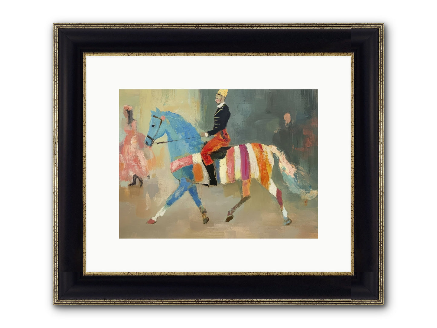 Paddock Elegance Framed Print - Black & Gold 12x9