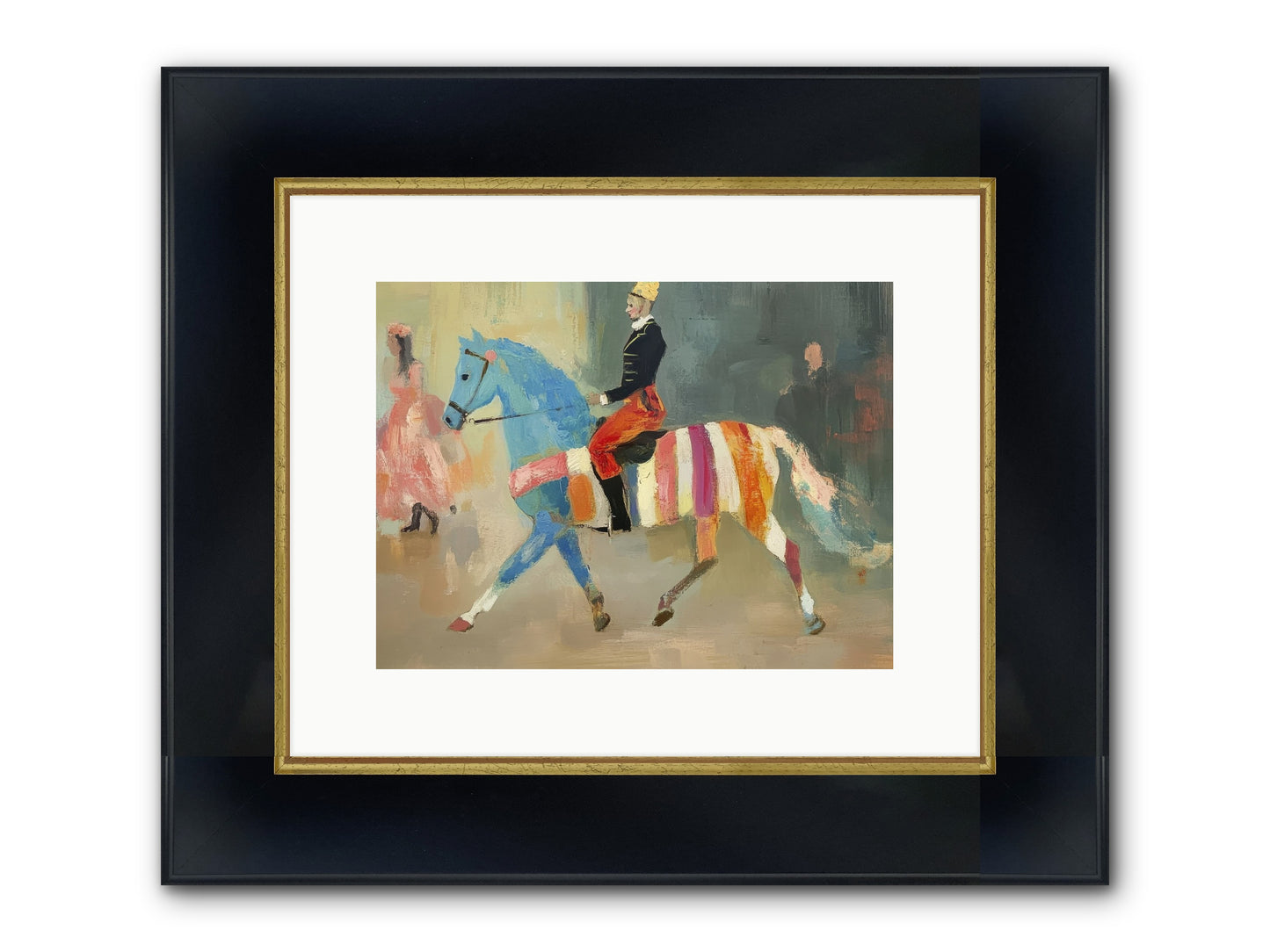 Paddock Elegance Framed Print - Wide Black w/Gold 12x9