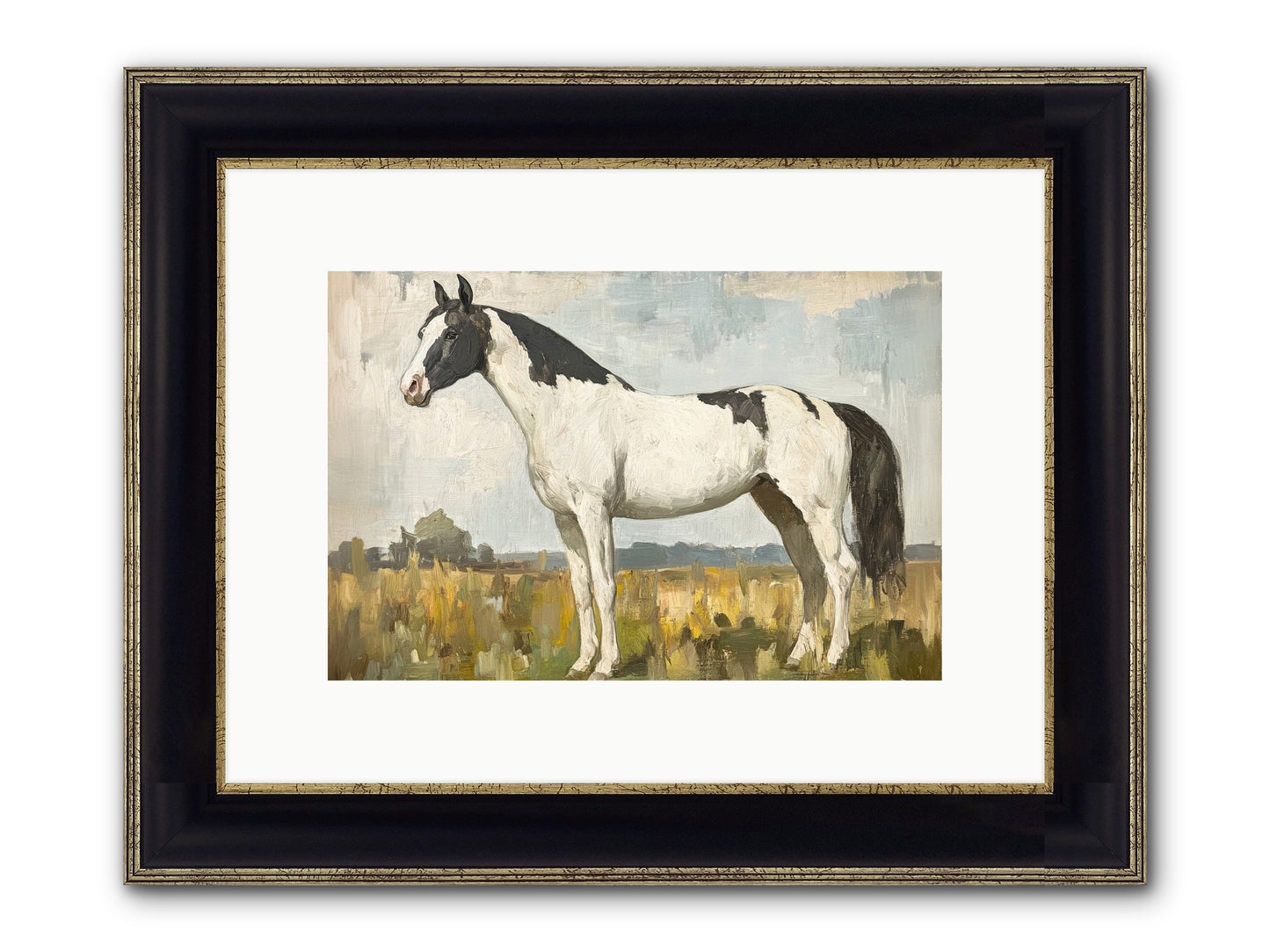 Paddock Prestige Framed Print - Black & Gold 12x8