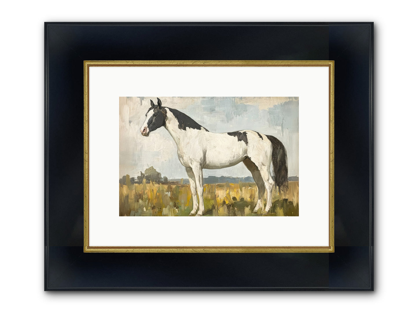 Paddock Prestige Framed Print - Wide Black w/Gold 12x8