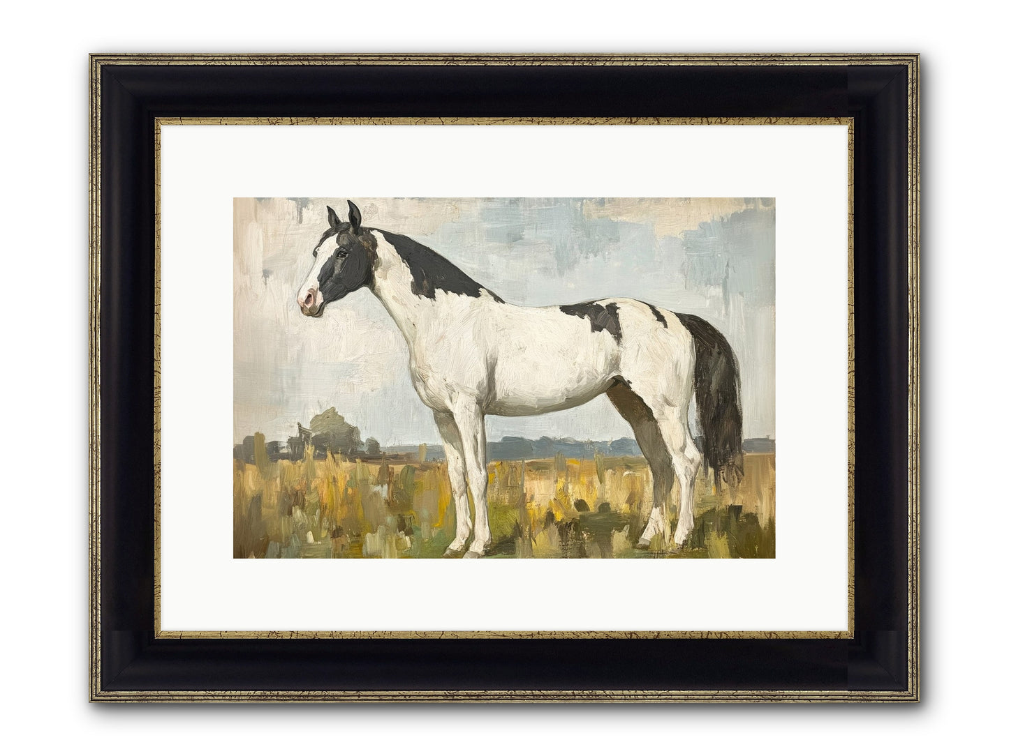 Paddock Prestige Framed Print - Black & Gold 15x10