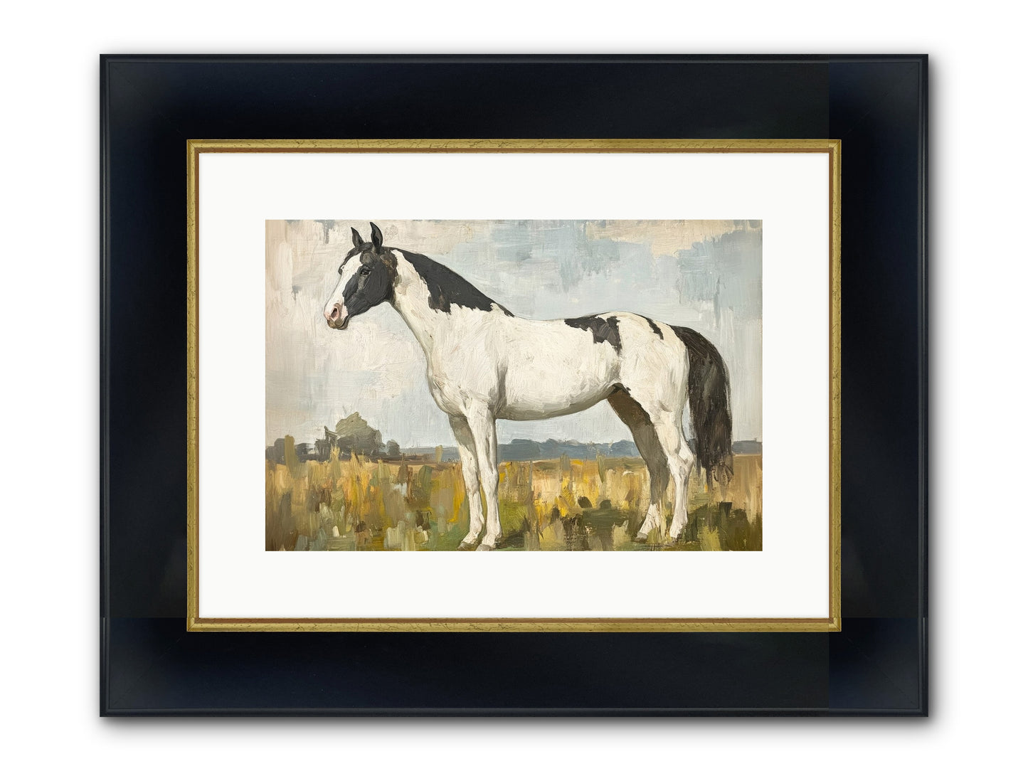 Paddock Prestige Framed Print - Wide Black w/Gold 15x10