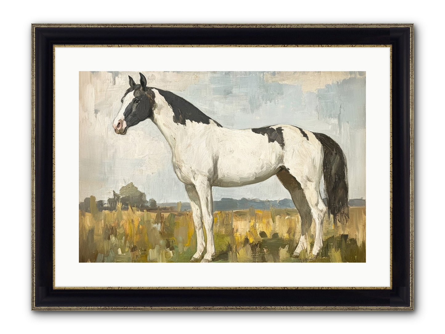Paddock Prestige Framed Print - Black & Gold 24x16