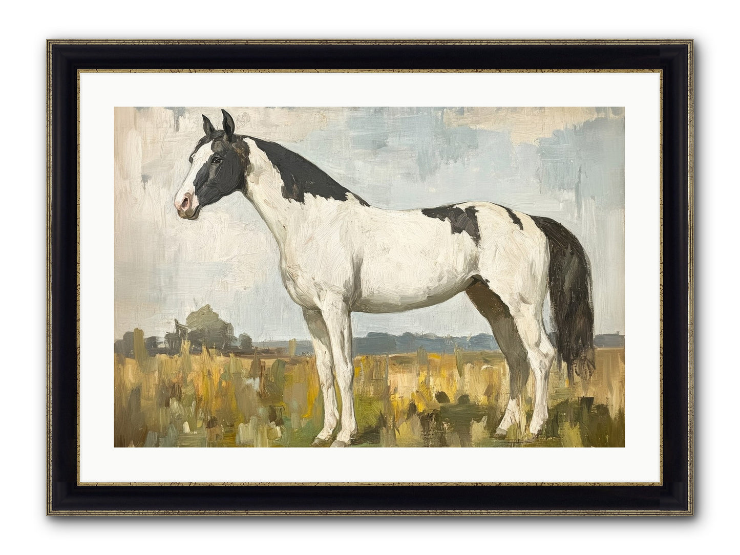 Paddock Prestige Framed Print - Black & Gold 30x20