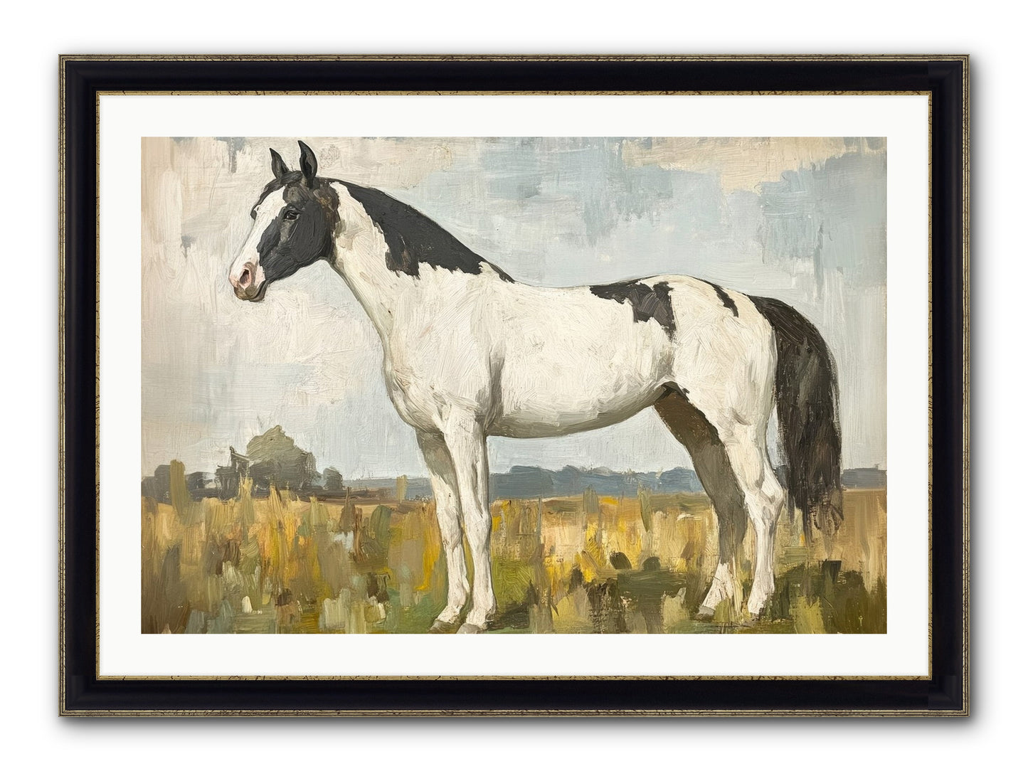 Paddock Prestige Framed Print - Black & Gold 36x24
