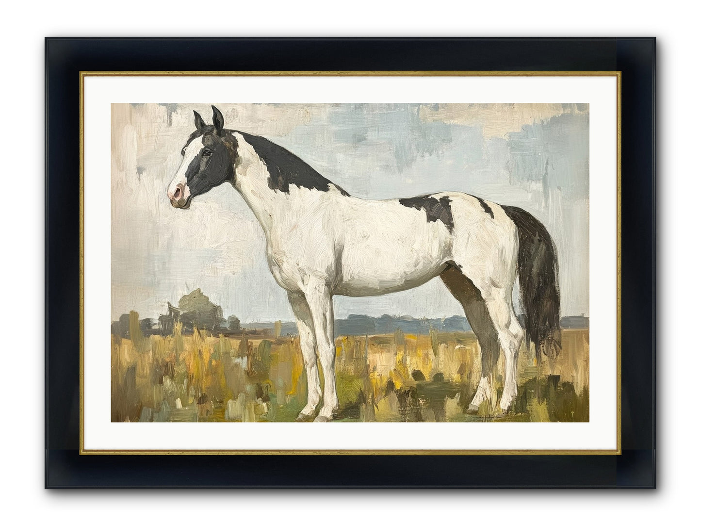 Paddock Prestige Framed Print - Wide Black w/Gold 36x24