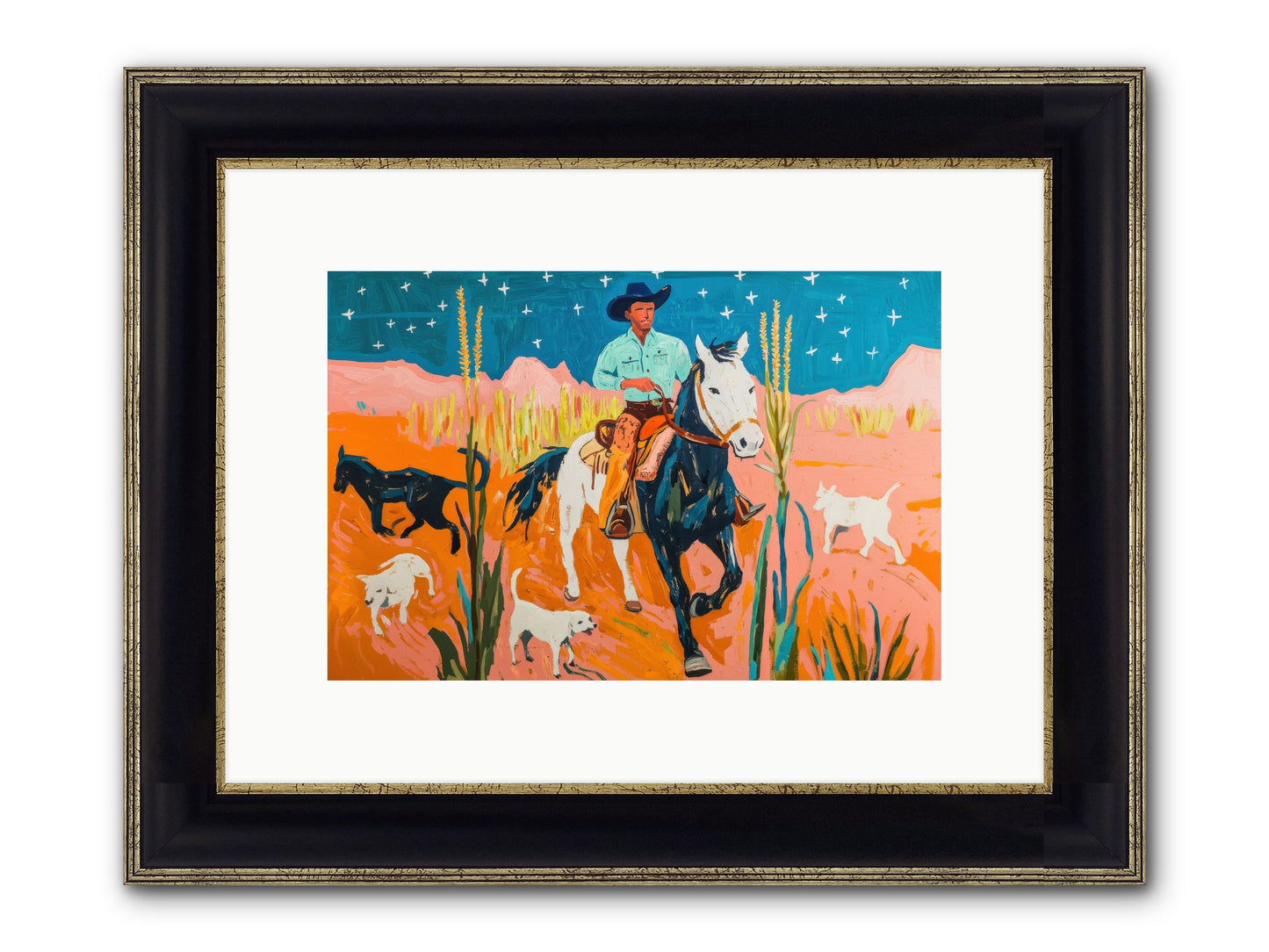 Painted Canyon Framed Print - Black & Gold 12x8
