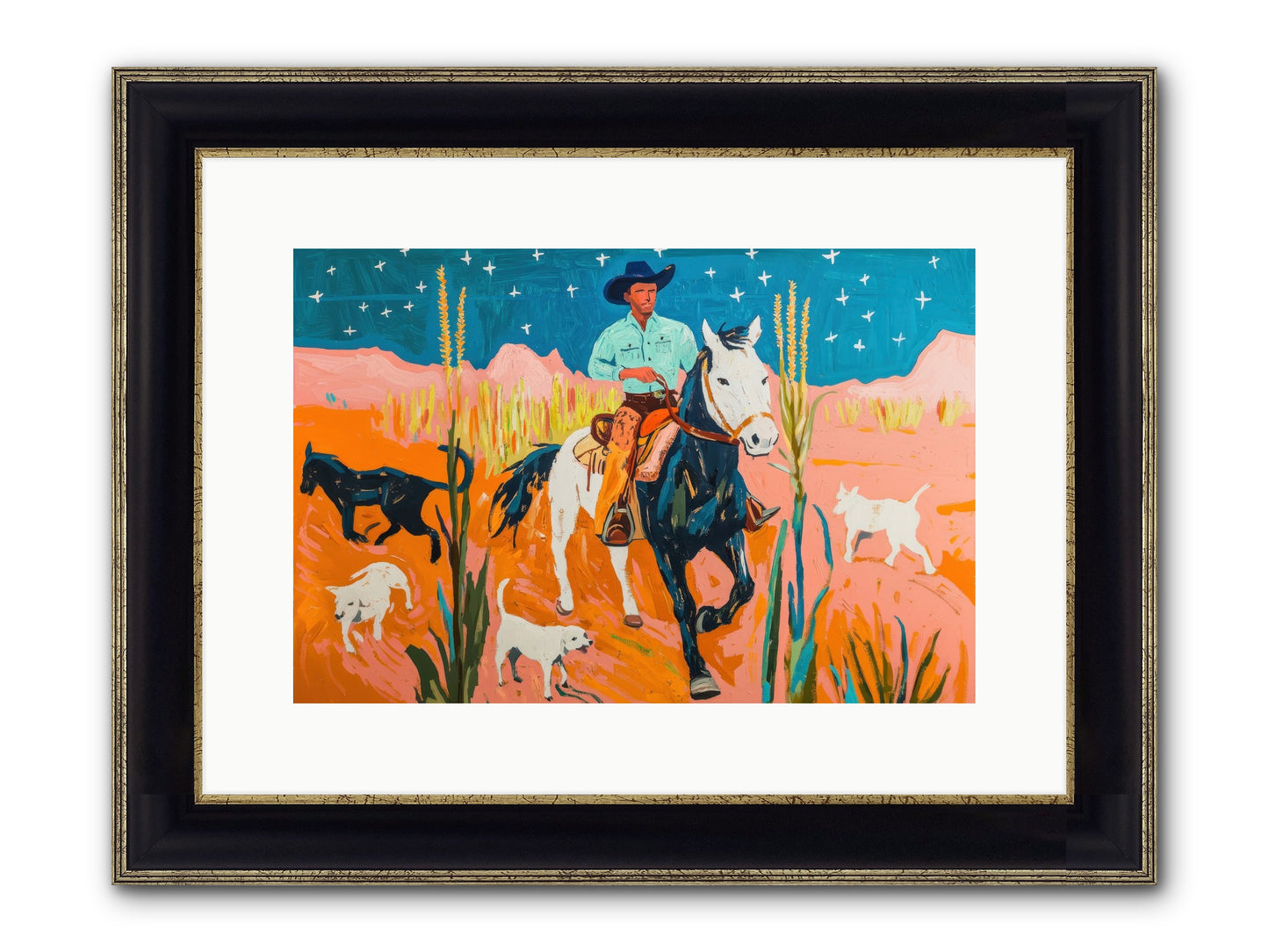 Painted Canyon Framed Print - Black & Gold 15x10