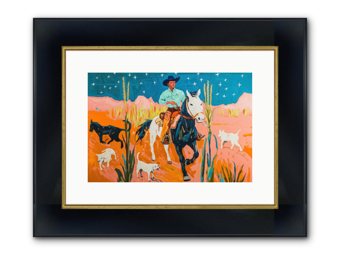 Painted Canyon Framed Print - Wide Black w/Gold 15x10
