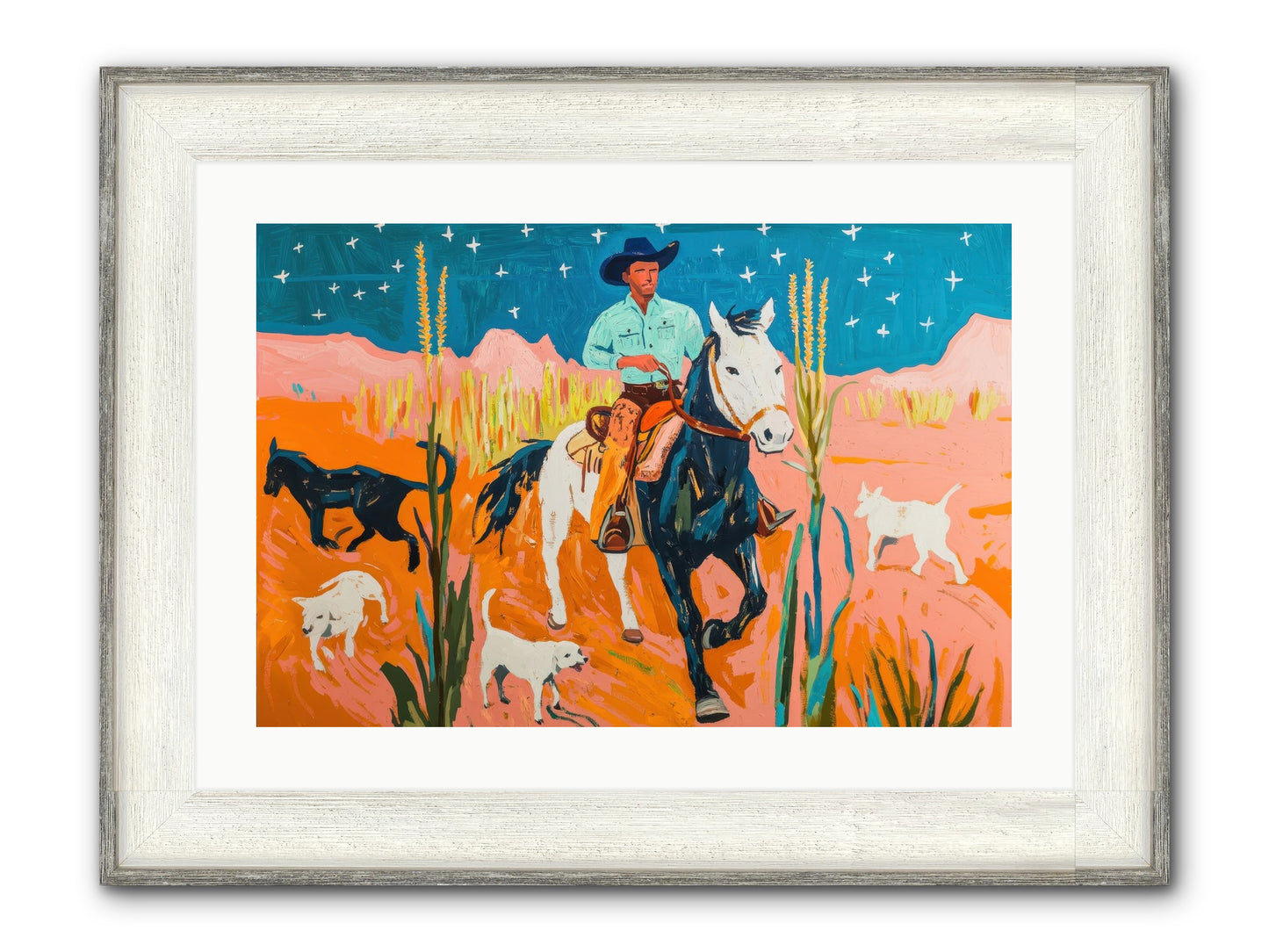 Painted Canyon Framed Print - Driftwood White 24x16