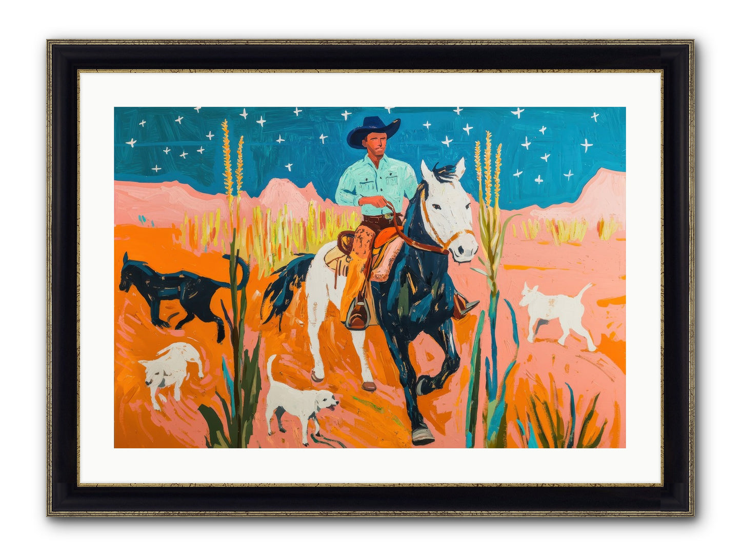 Painted Canyon Framed Print - Black & Gold 30x20